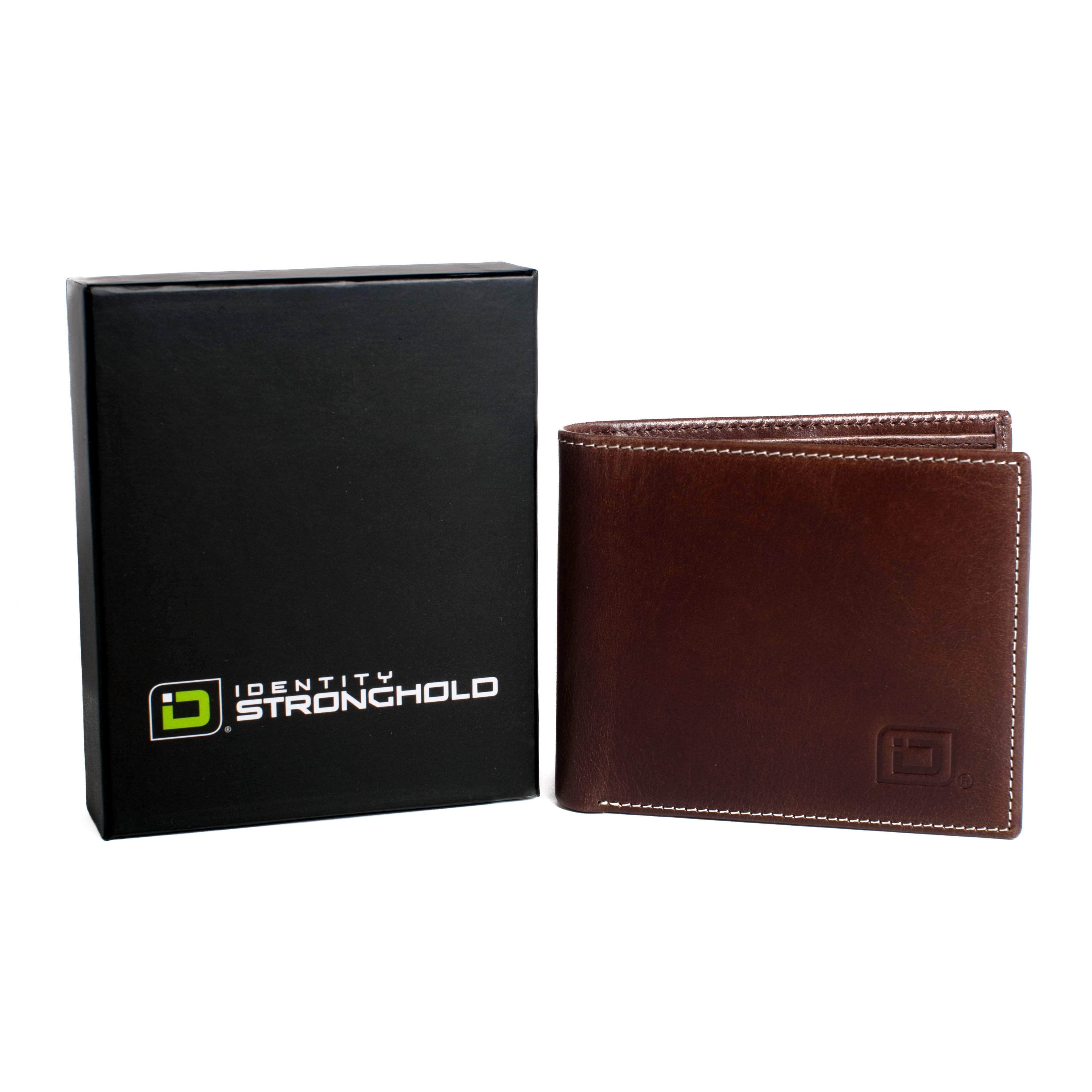 ID Stronghold Men's Wallet 6 Slot Bifold Stonewashed Leather Wallet
