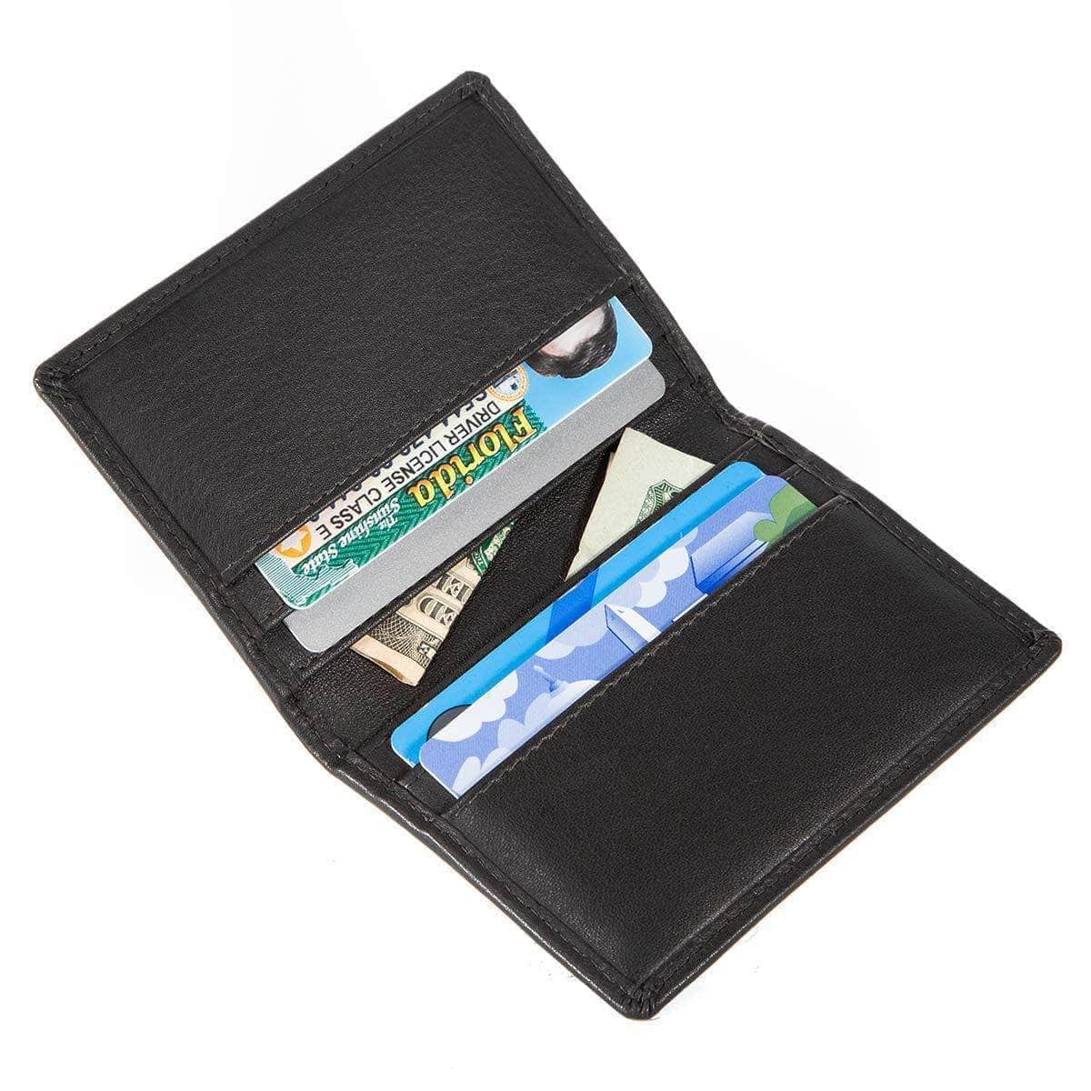 ID Stronghold Men's Wallet Mini Black Mens 6 Slot Bifold Card Wallet