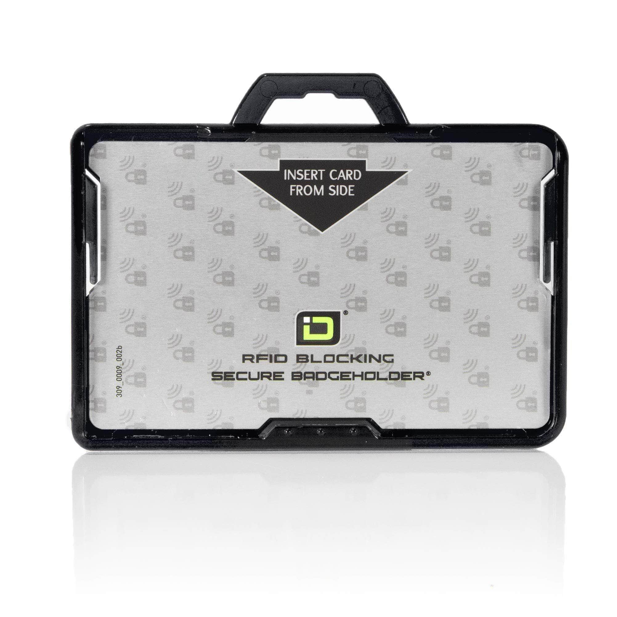Secure Badge Holder Lite ™ Landscape 1 ID Card Holder - Black - IDSH9001 - 002B - Blk