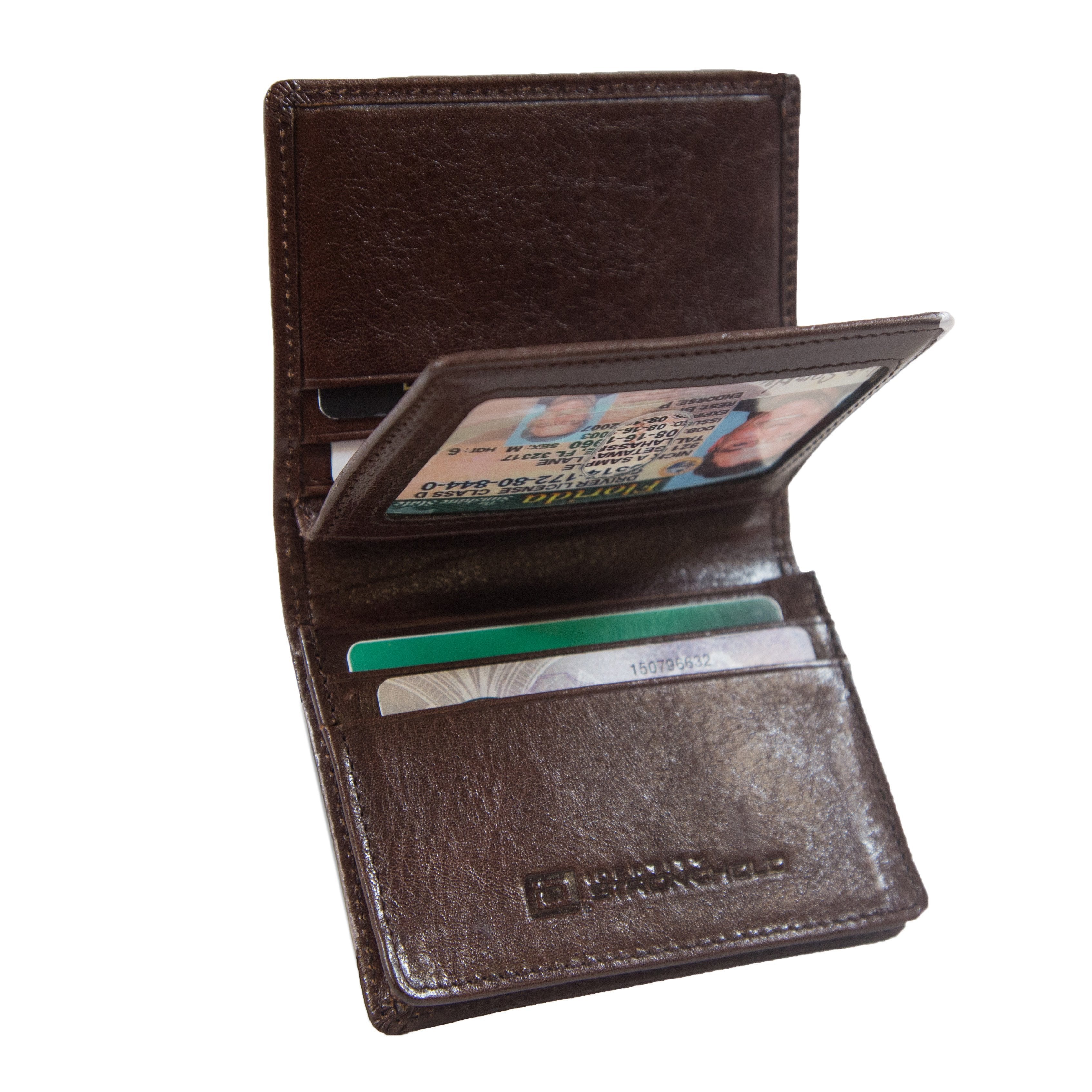 Men's RFID Wallet - High Capacity Just Cards Wallet - Brown - IDSH7019 - RumRsn