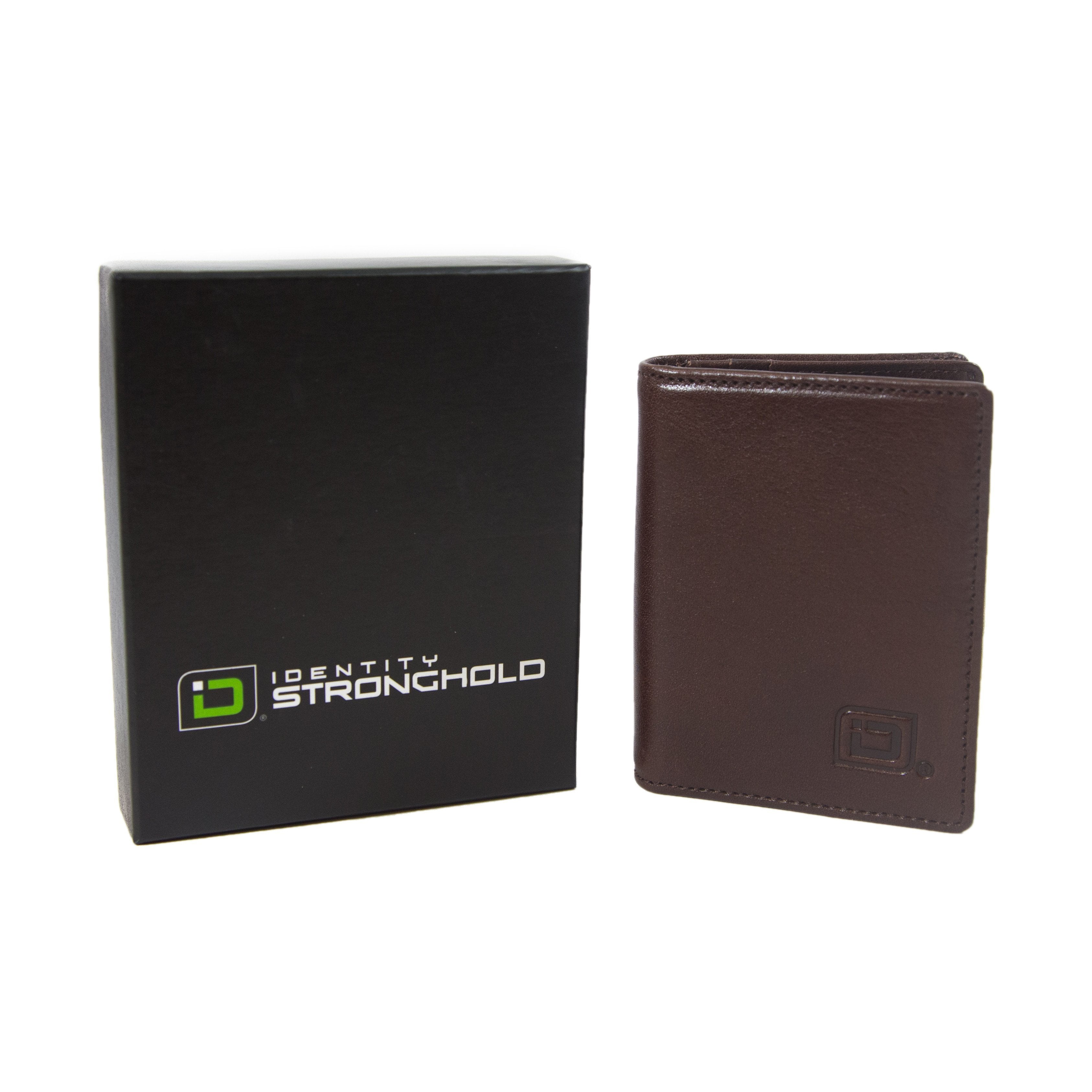Men's RFID Wallet - High Capacity Just Cards Wallet - Brown - IDSH7019 - RumRsn