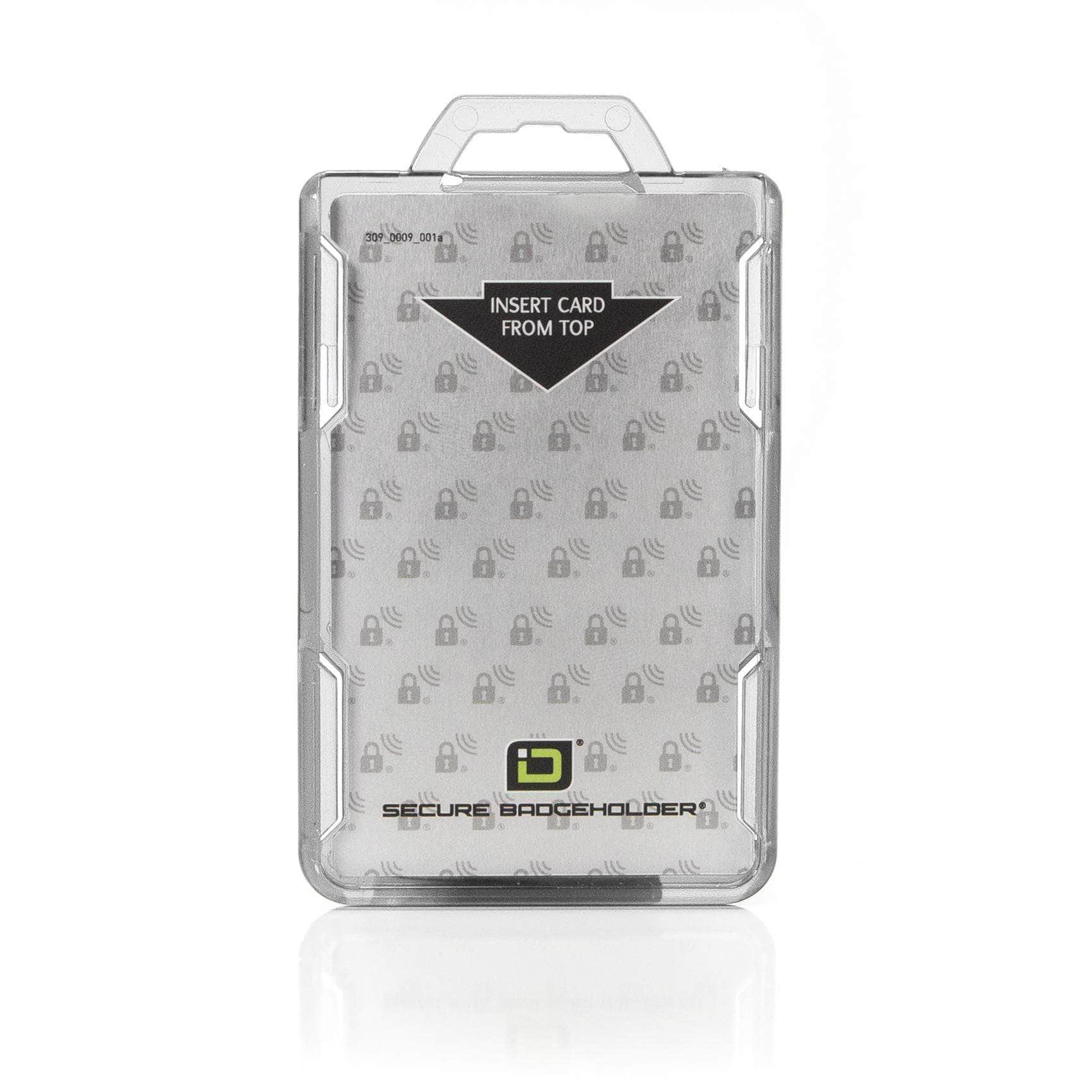Secure Badge Holder BloxProx™ Lite PORTRAIT - Protects 125Khz HID Prox - 1 ID Card Holder - Clear - IDSH5004 - 001B - Clr