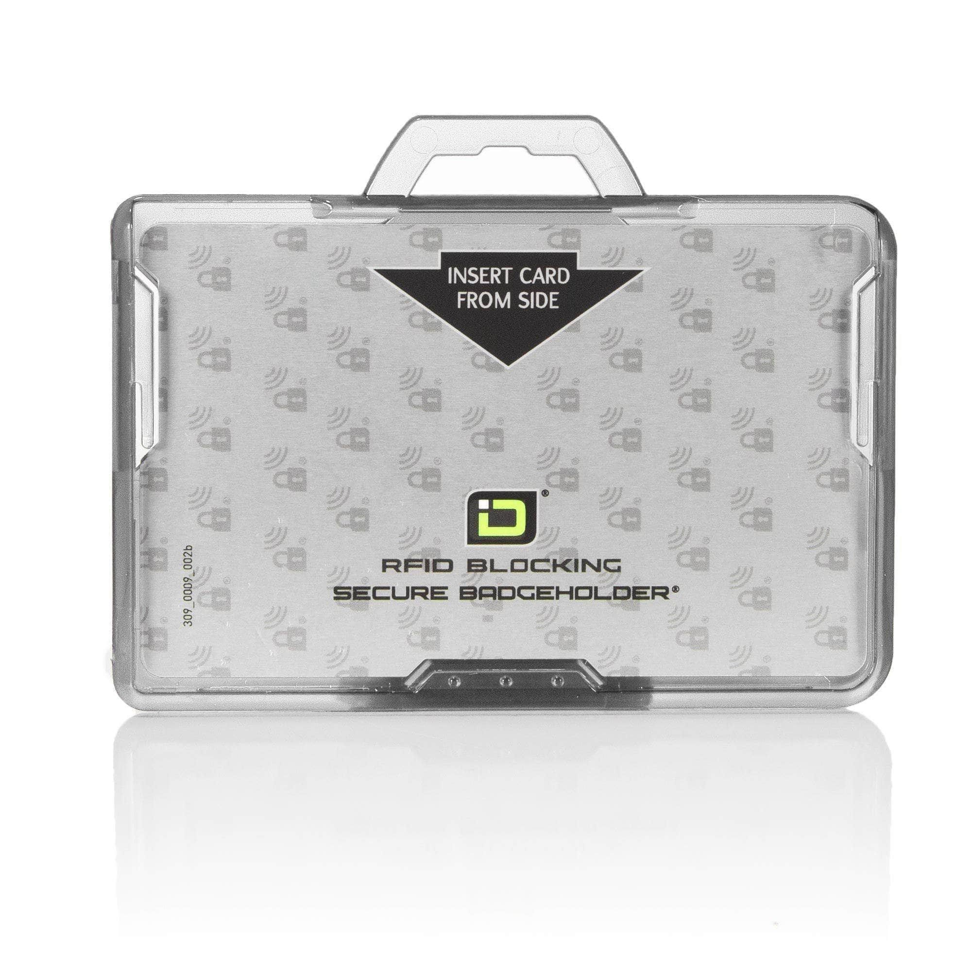 Secure Badge Holder Lite ™ Landscape 1 ID Card Holder - Clear - IDSH9001 - 002B - Clr