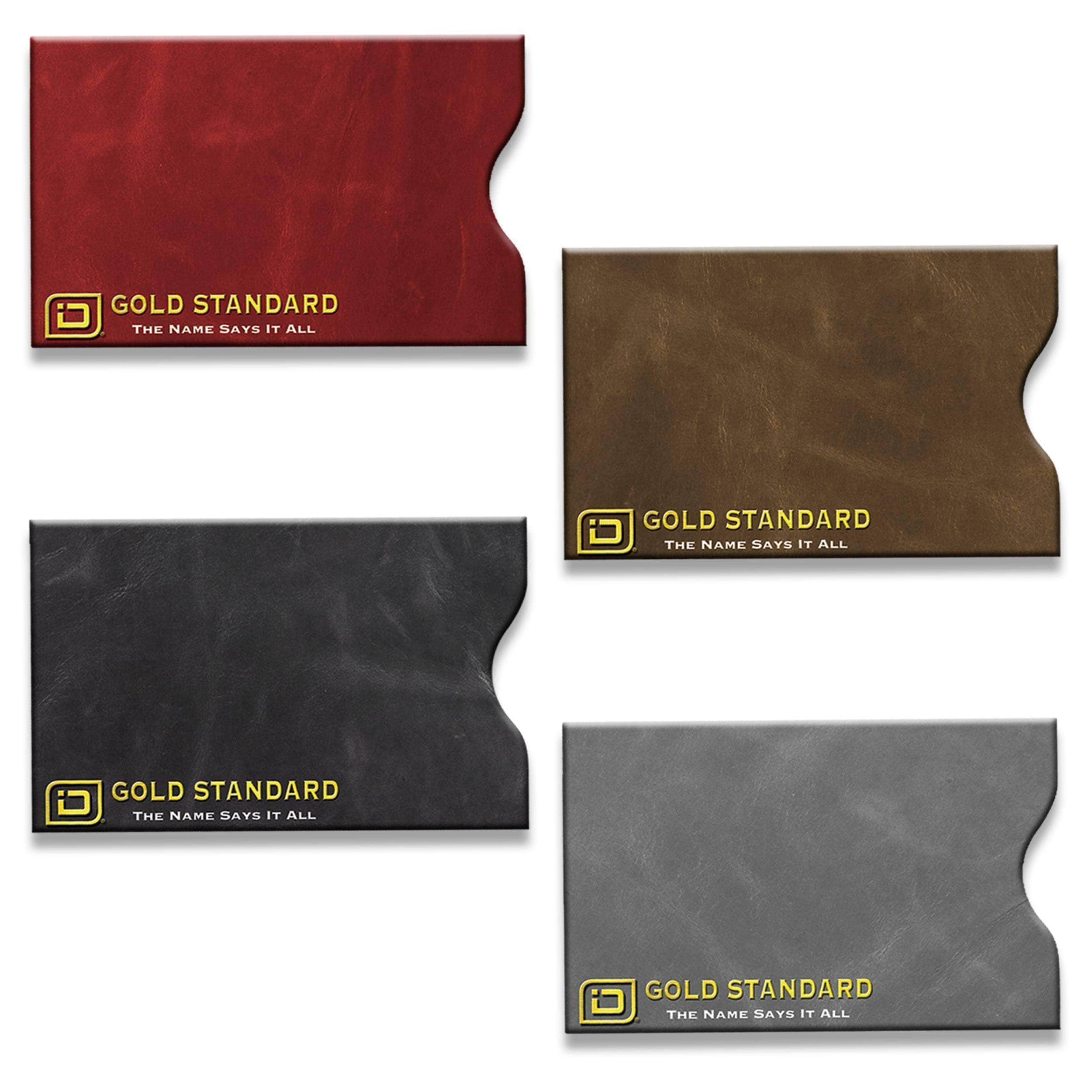 ID Stronghold Gold Sleeves Gold Credit Card and Passport Sleeve Covers - 20 Pack -  Leather Look