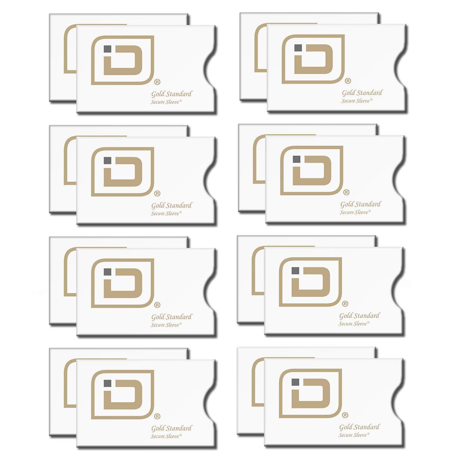Gold Credit Card Sleeve Covers - 16 Pack - idshcc16pk