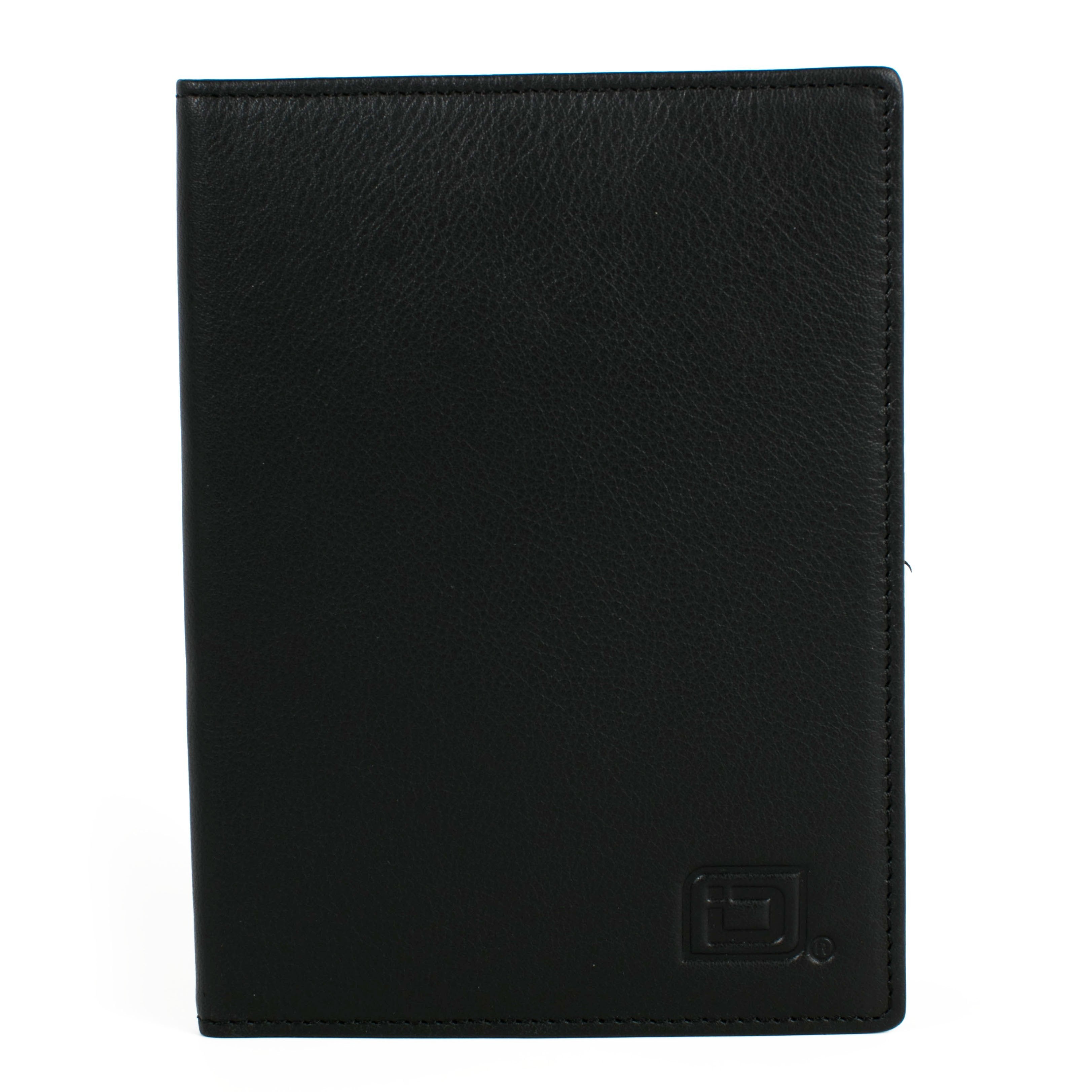 Leather RFID Blocking Passport Cover - Black - IDSH7204 - blk
