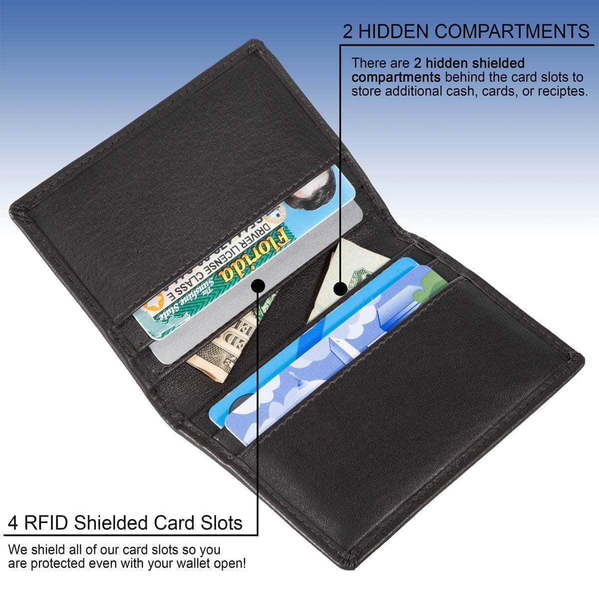 RFID Wallet – 6 - Slot Bifold Card Holder - Black - IDSH7039 - blk