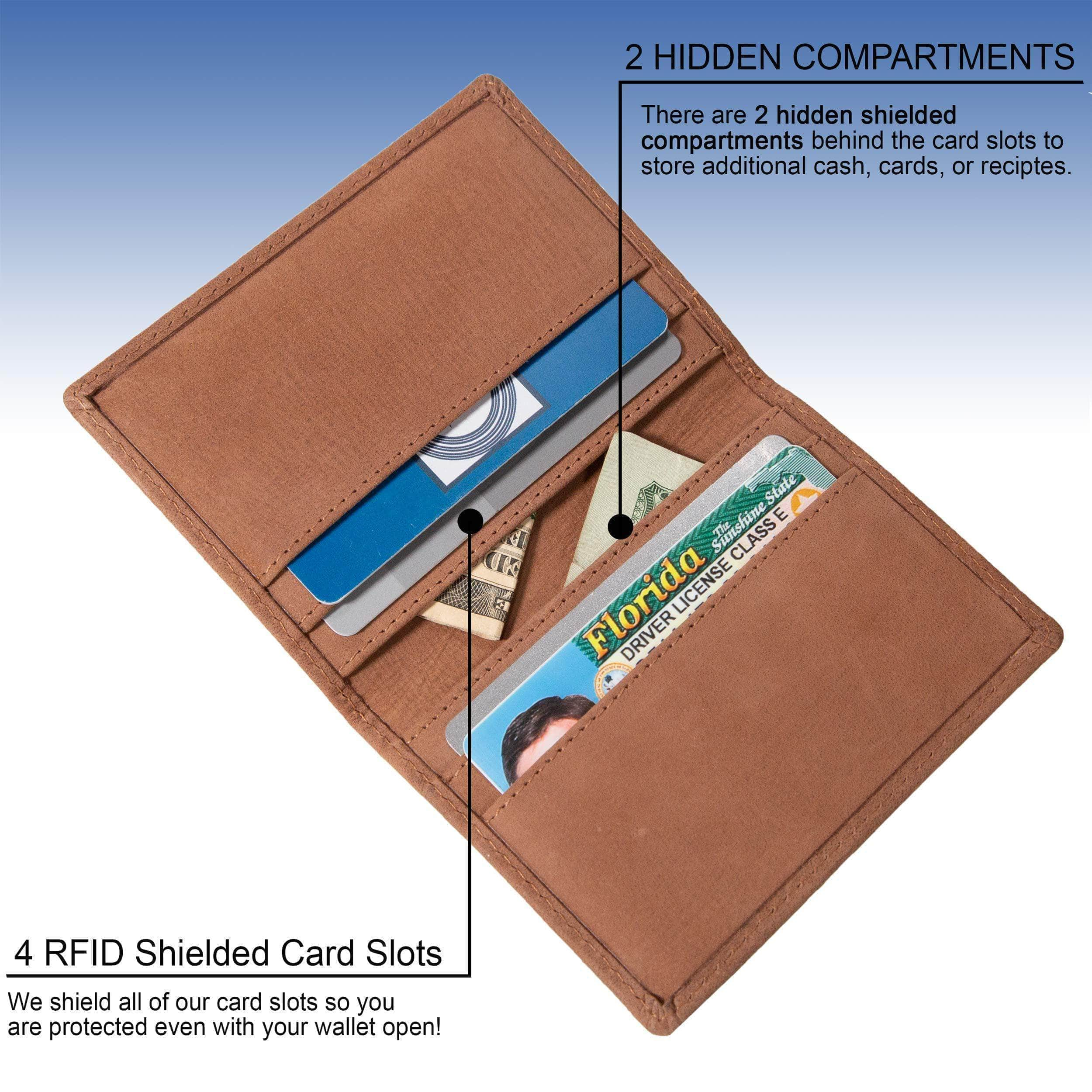 RFID Wallet 6 Slot Bifold Card Holder - RFID Blocking Wallets for Men