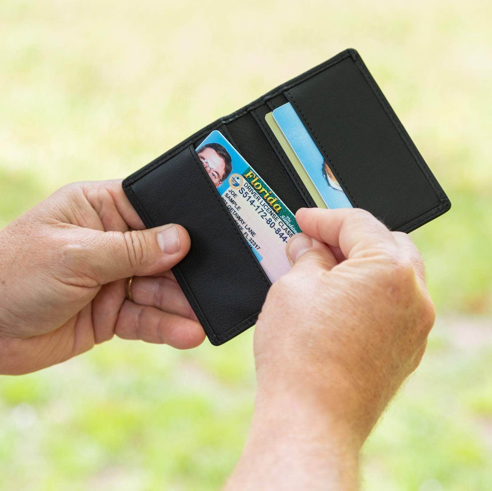 RFID Wallet – 6 - Slot Bifold Card Holder - Black - IDSH7039 - blk