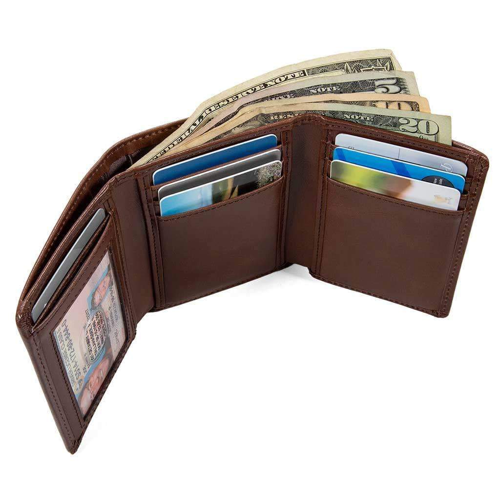 RFID Wallet Trifold with Stonewashed Finish - Rugged Look Wallets - Protective W
