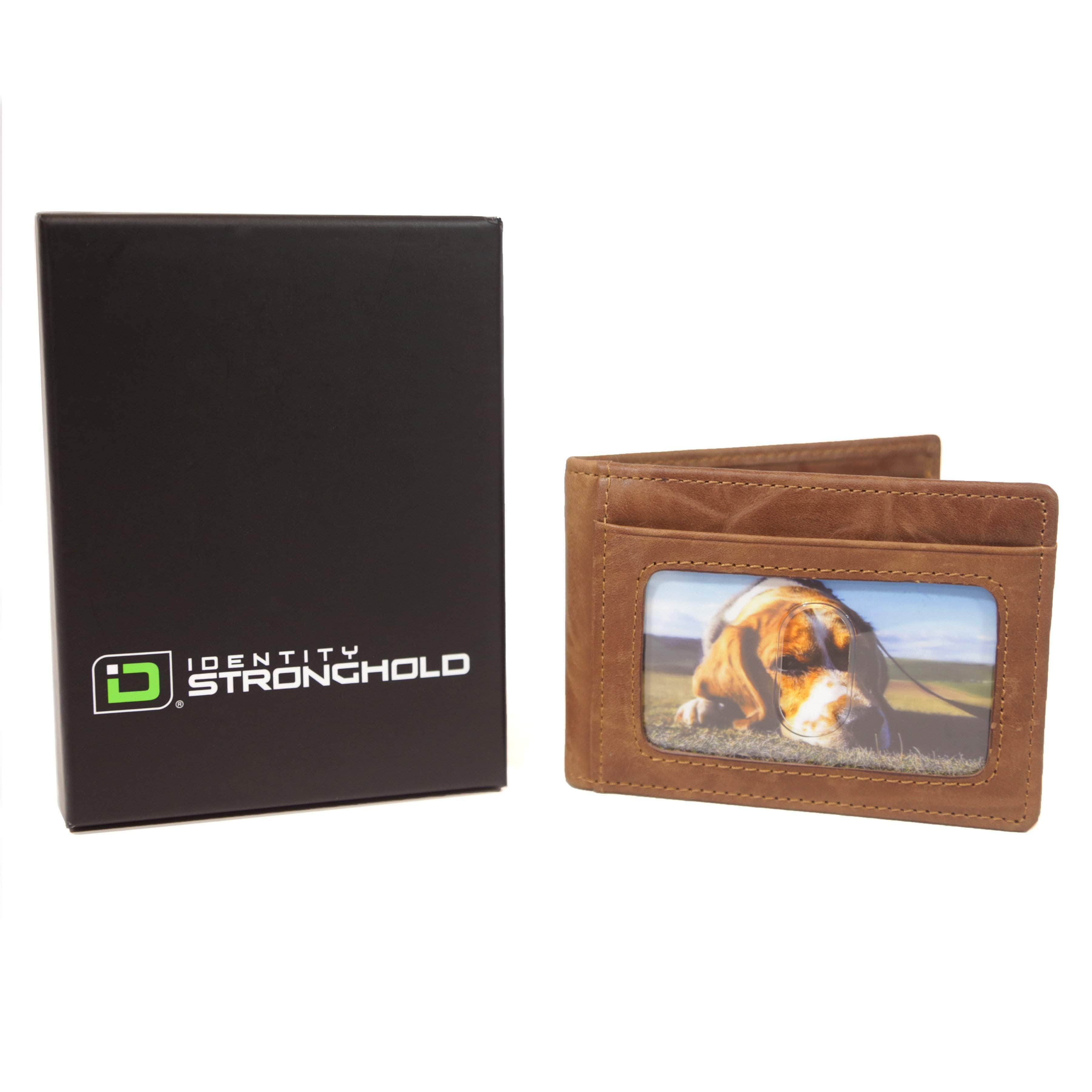 Mens RFID Wallet - Western Front Pocket Card Wallet - IDSH7015S - Natbrn