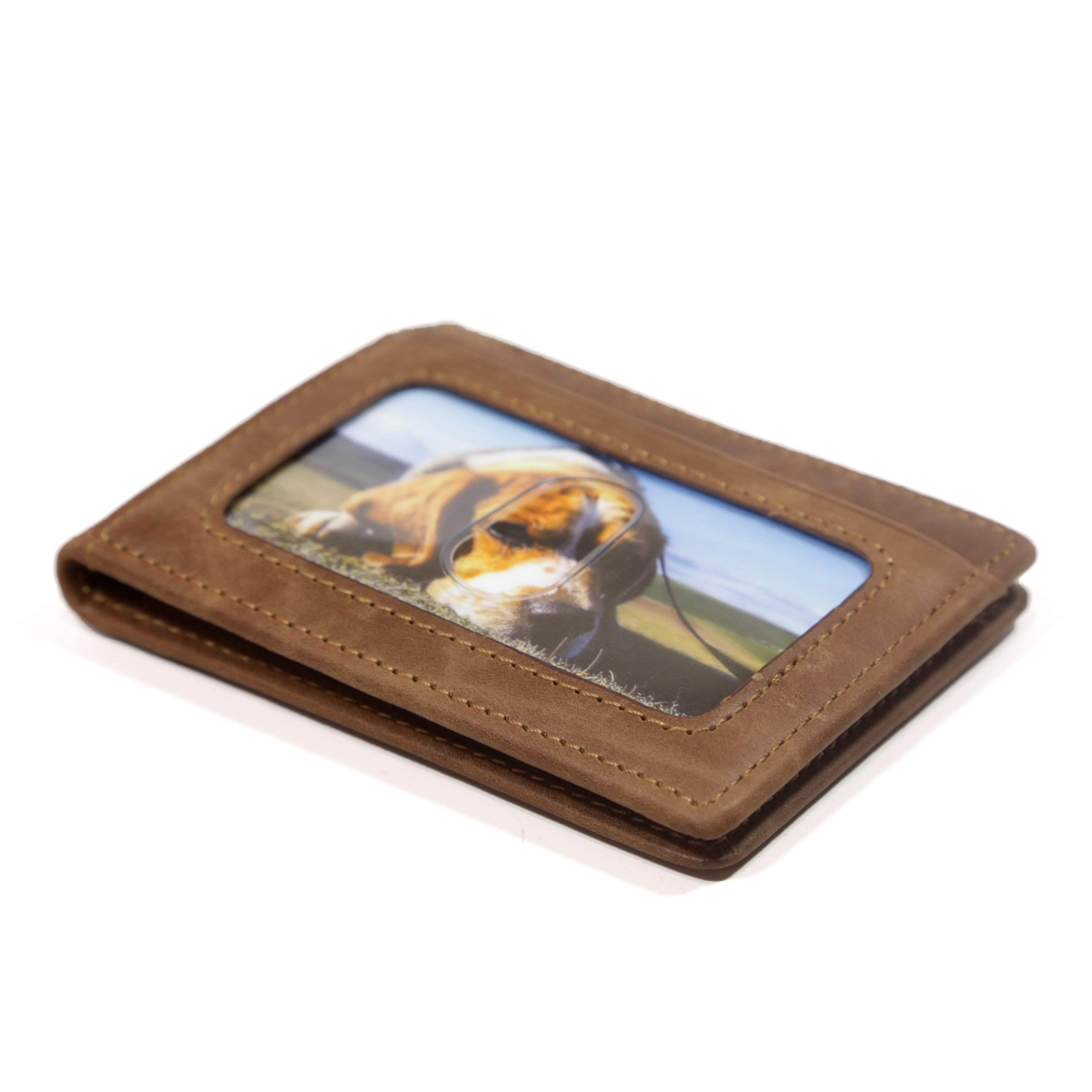Mens RFID Wallet - Western Front Pocket Card Wallet - IDSH7015S - Natbrn