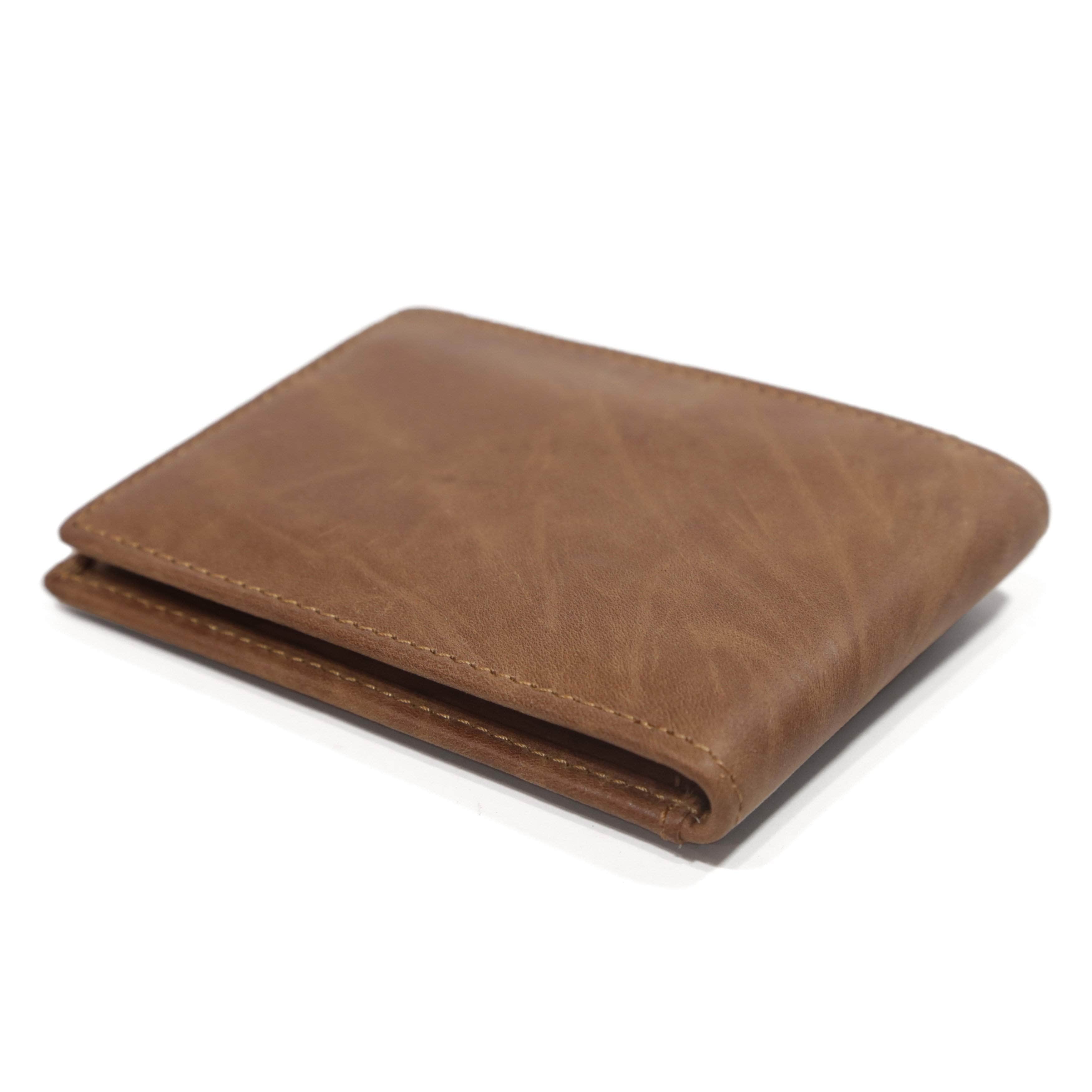Mens RFID Wallet - Western Front Pocket Card Wallet - IDSH7015S - Natbrn