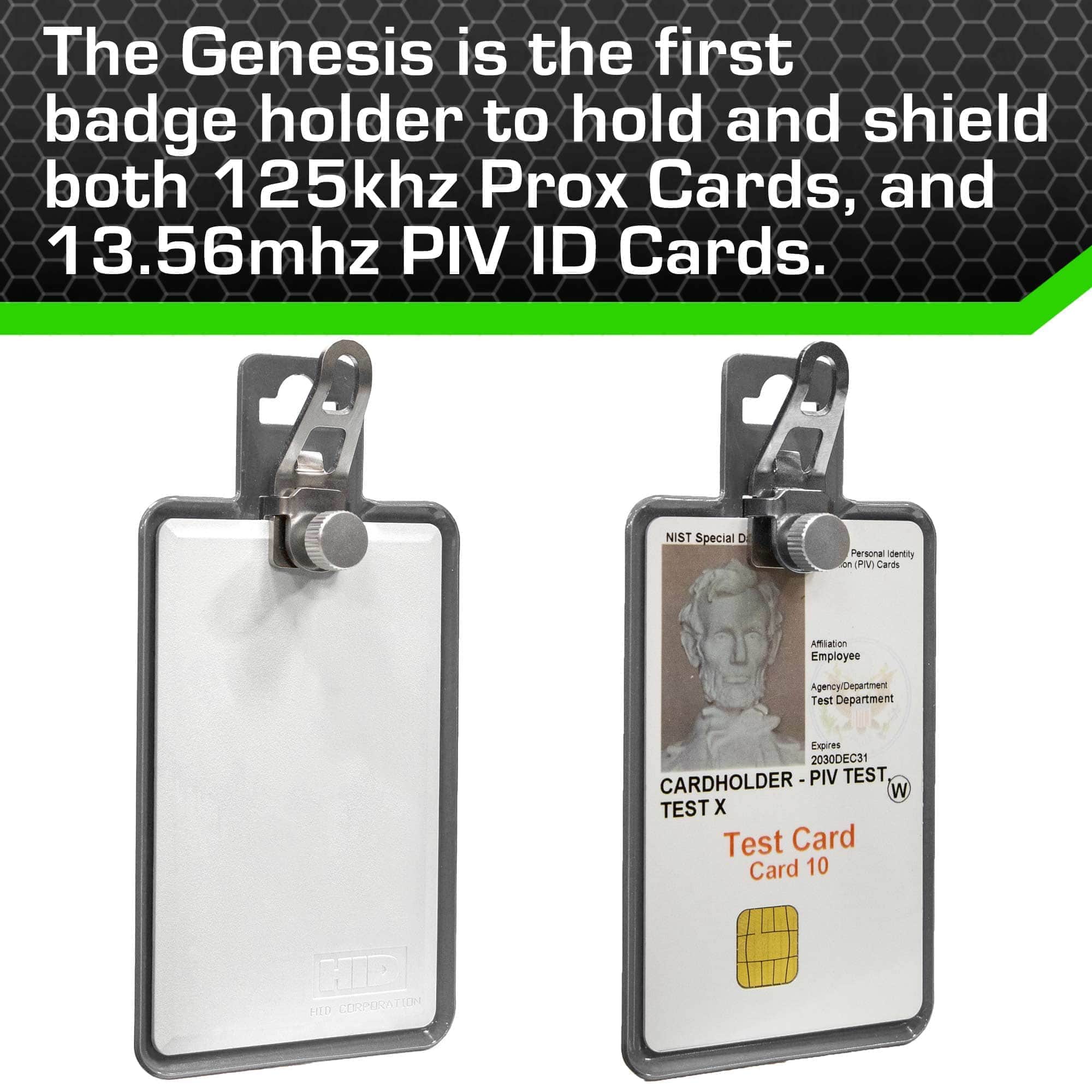 NEW - Magnetic Badge Holder - RFID Secure Badge Holder Genesis™ with BloxProx™ - Gray - IDSH1701 - gry