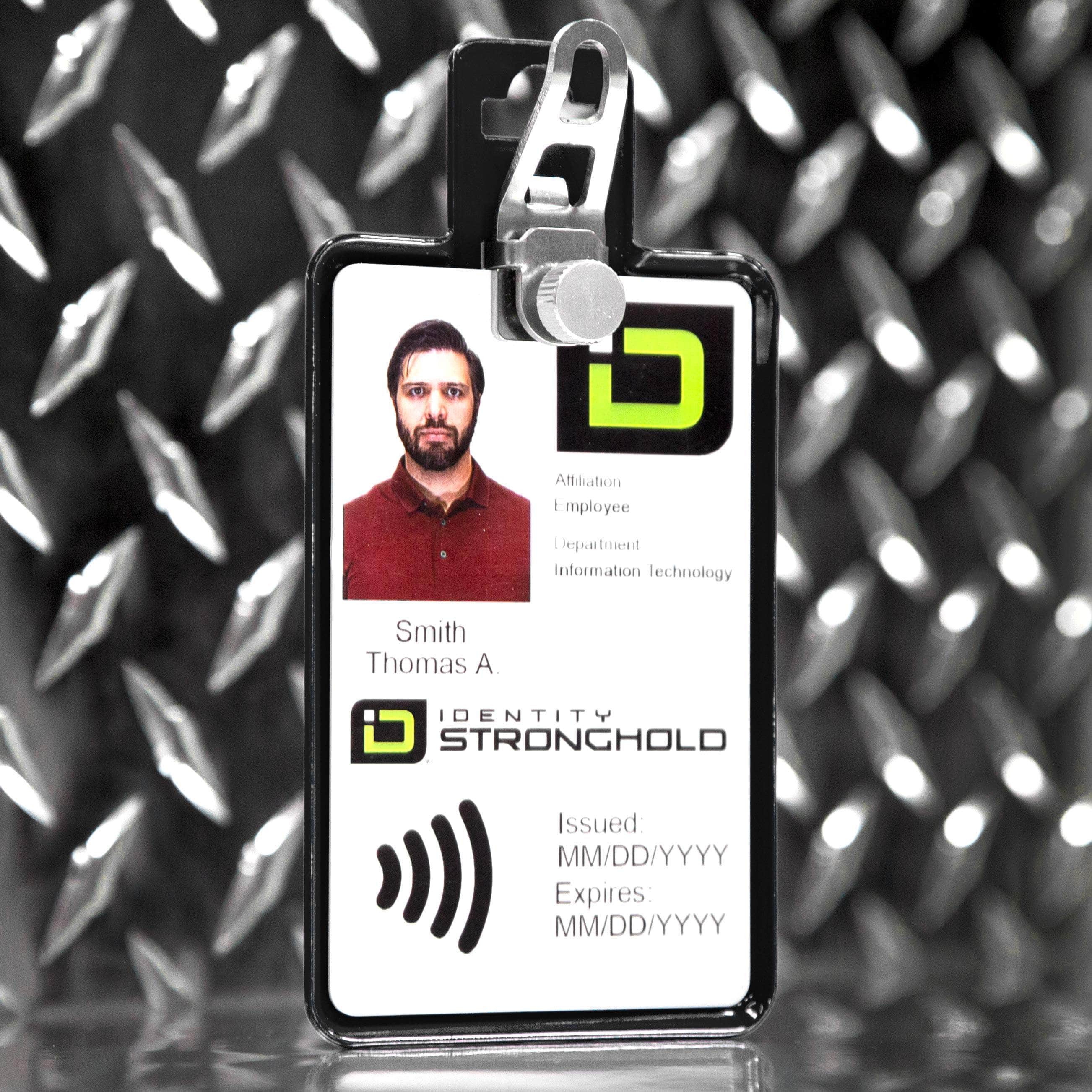 NEW - Magnetic Badge Holder - RFID Secure Badge Holder Genesis™ with BloxProx™ - Black - IDSH1701 - blk