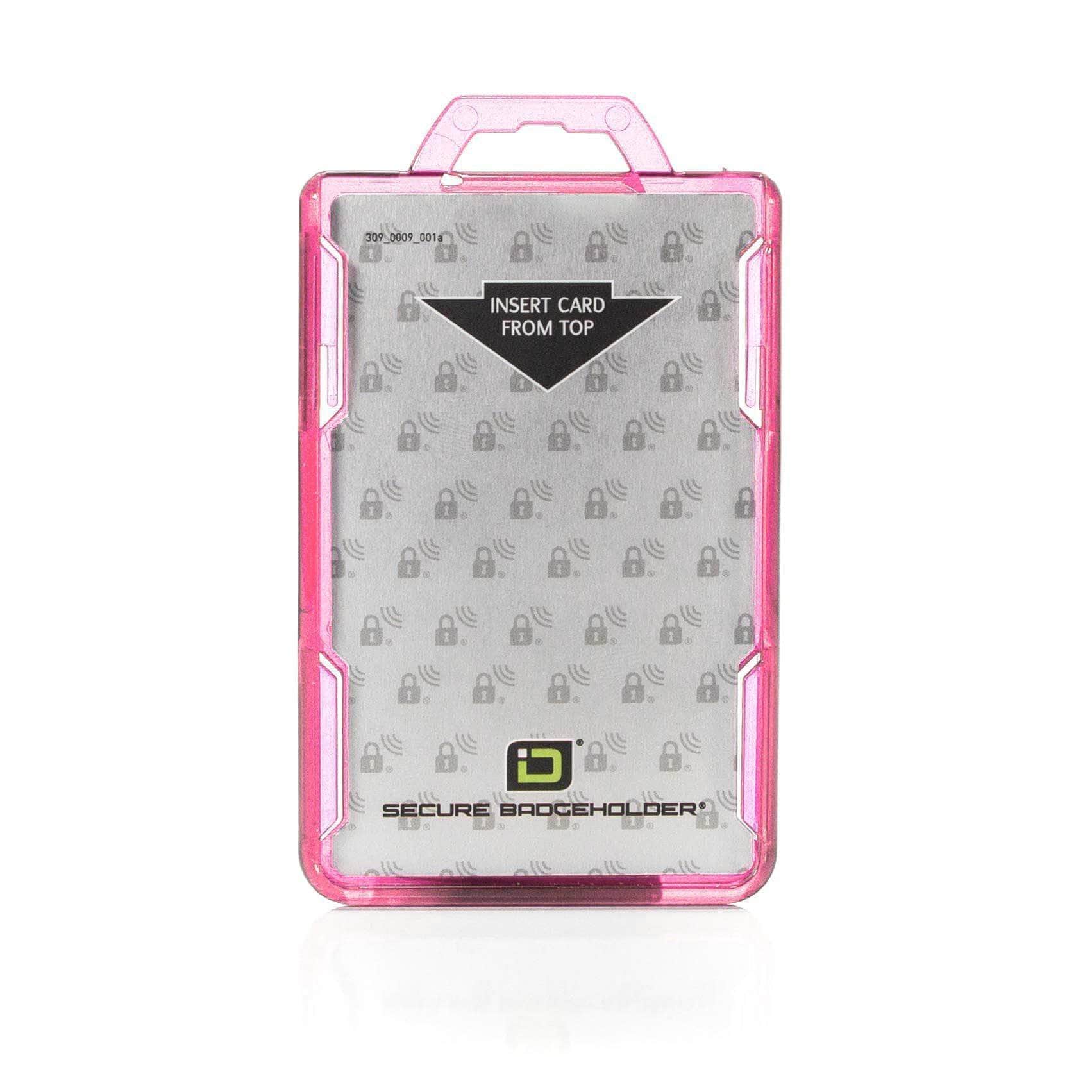 ID Stronghold Badgeholder BloxProx Pink Secure Badge Holder BloxProx™ Lite PORTRAIT - Protects 125Khz HID Prox 1 Card Holder