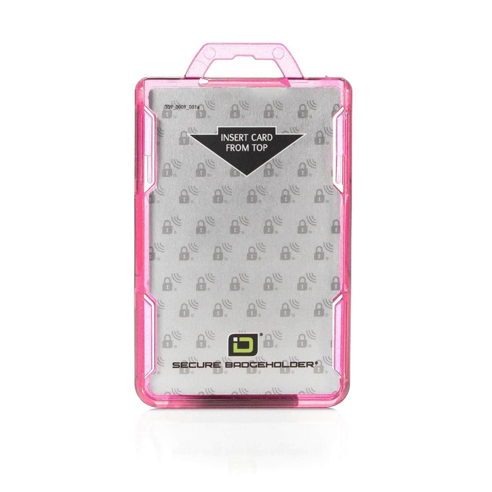 Secure Badge Holder BloxProx™ Lite PORTRAIT - Protects 125Khz HID Prox - 1 ID Card Holder - Pink - IDSH5004 - 001B - Pnk