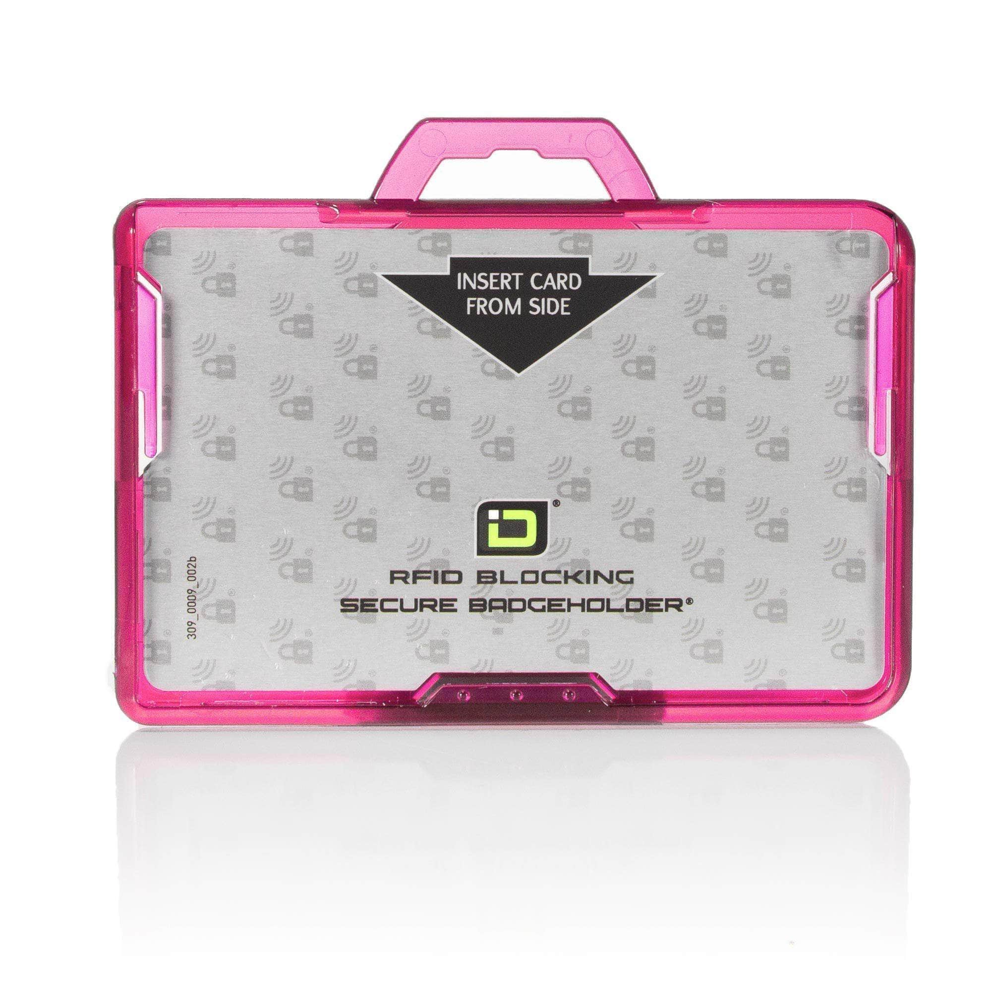 ID Stronghold Badgeholder Pink Secure Badge Holder Lite ™ Landscape 1 Card Holder