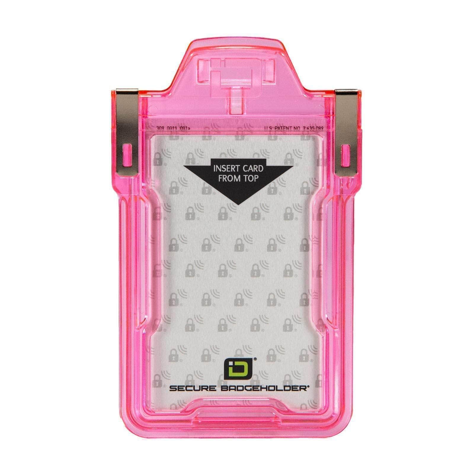 IDSH1004-pink-squeeze-to-read-secure-badge-holder-classic-front
