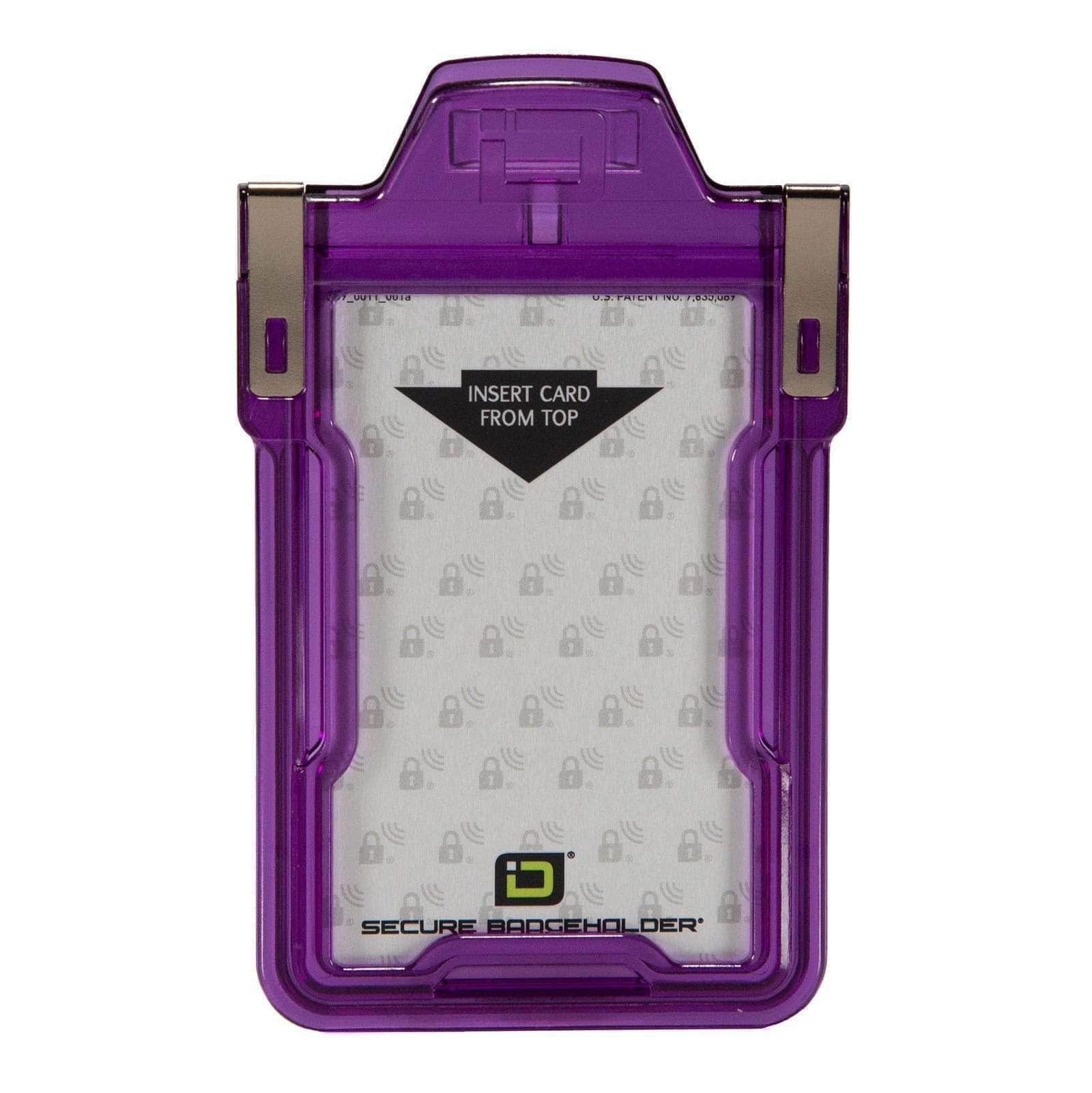 IDSH1004-purple-squeeze-to-read-secure-badge-holder-classic-front