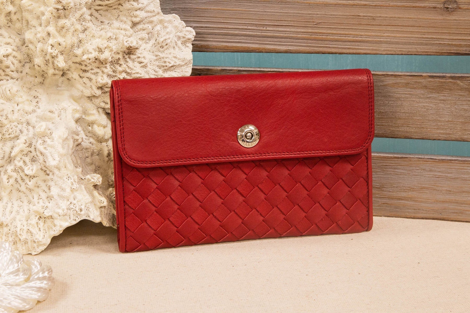 Safe Harbor Wallets for Women RFID Classic Weave World Traveler Wall