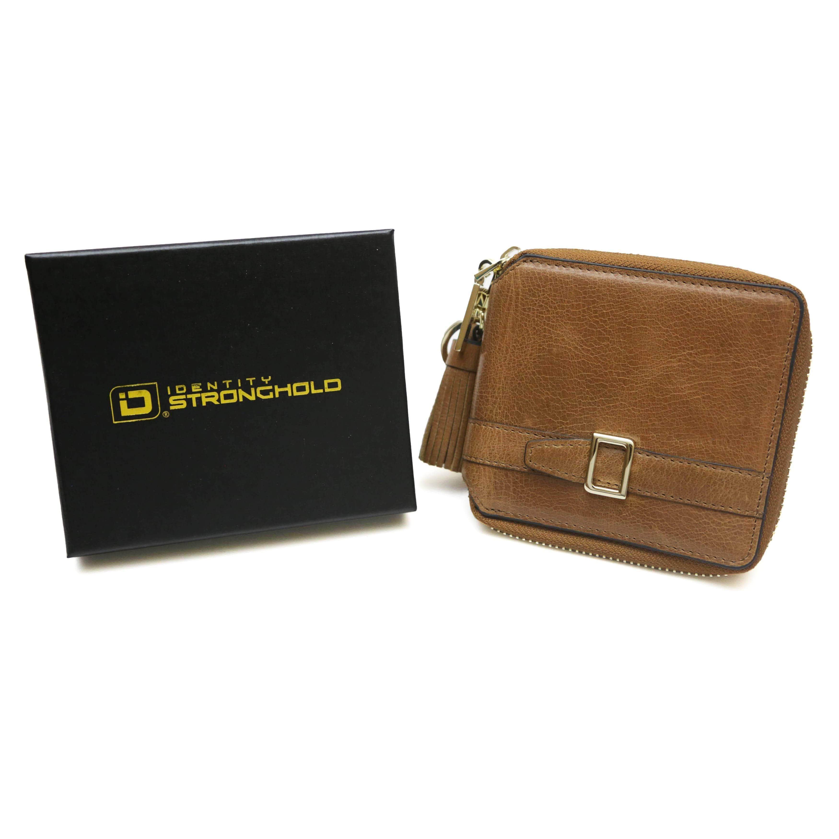 RFID Belted Ziparound Bifold - IDSH7106 - cognac