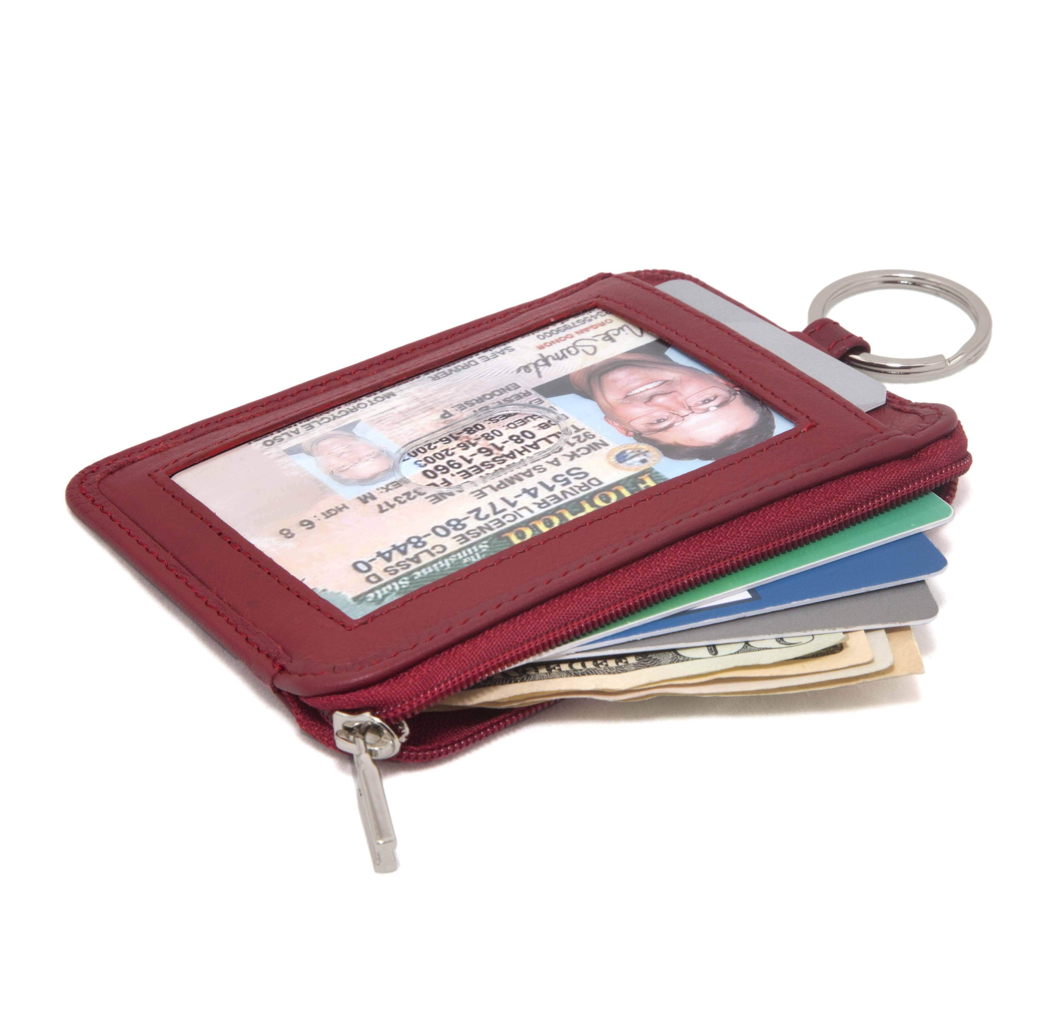 ID Stronghold Badgeholder Leather Mini RFID Wallet Dual Portrait ID Leather Badge Holder