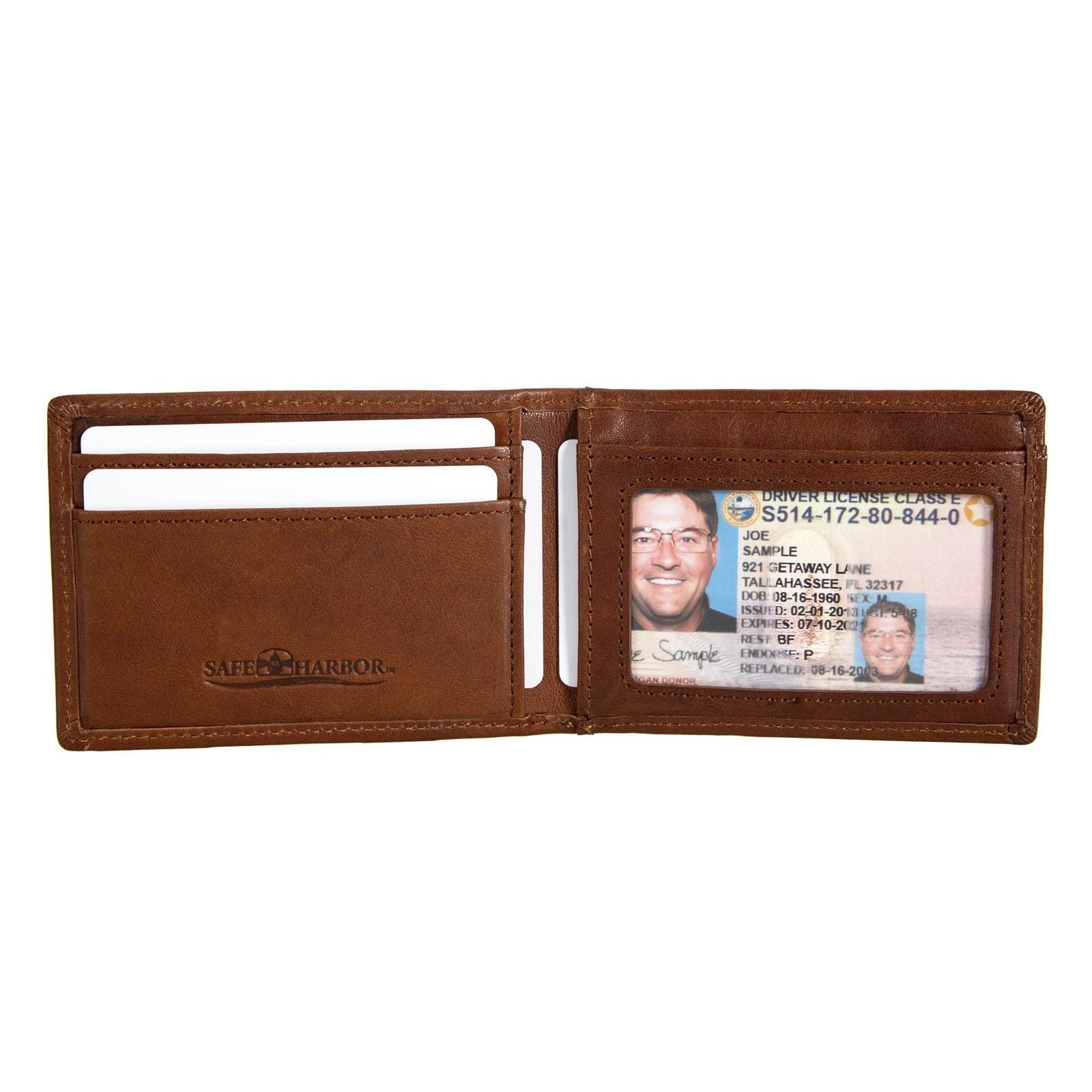 ID Stronghold Safe Harbor Men Safe Harbor RFID Blocking Italian Leather Front Pocket Wallet