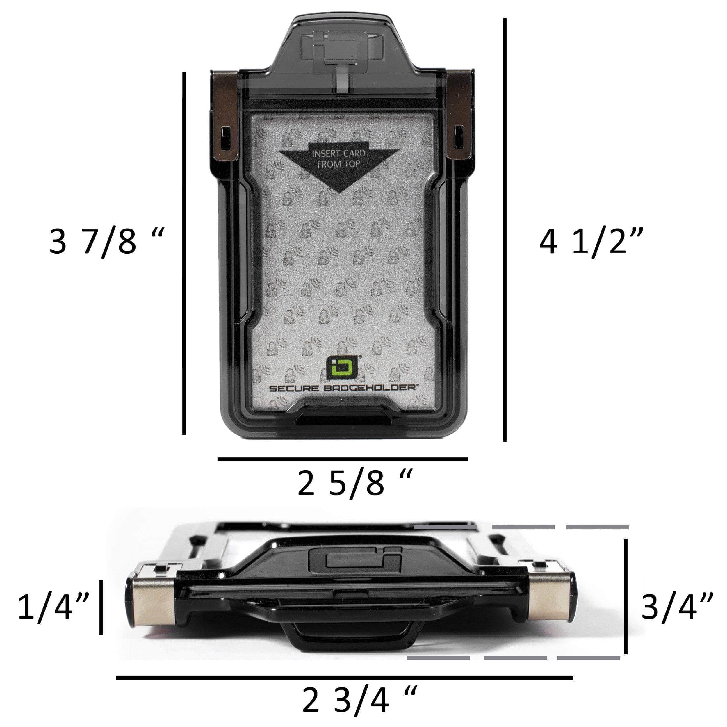 ID Stronghold Badgeholder Secure Badge Holder Classic Vertical 1 Card Holder, and Lanyard Bundle