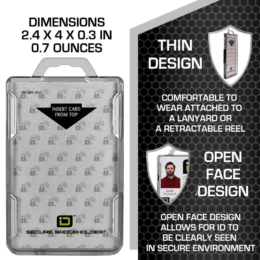 id card sleeve Transparent Badge Card Holder with Lanyard ID Cards Holder, Vertical Plastic Sleeve, Clear