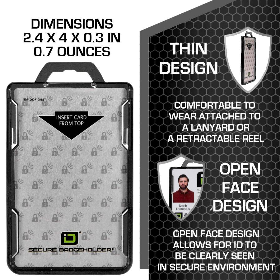 IDSH2004-001B-ID-Stronghold-Black-DuoLite-Vertical-2-Card-Holder-Dimension