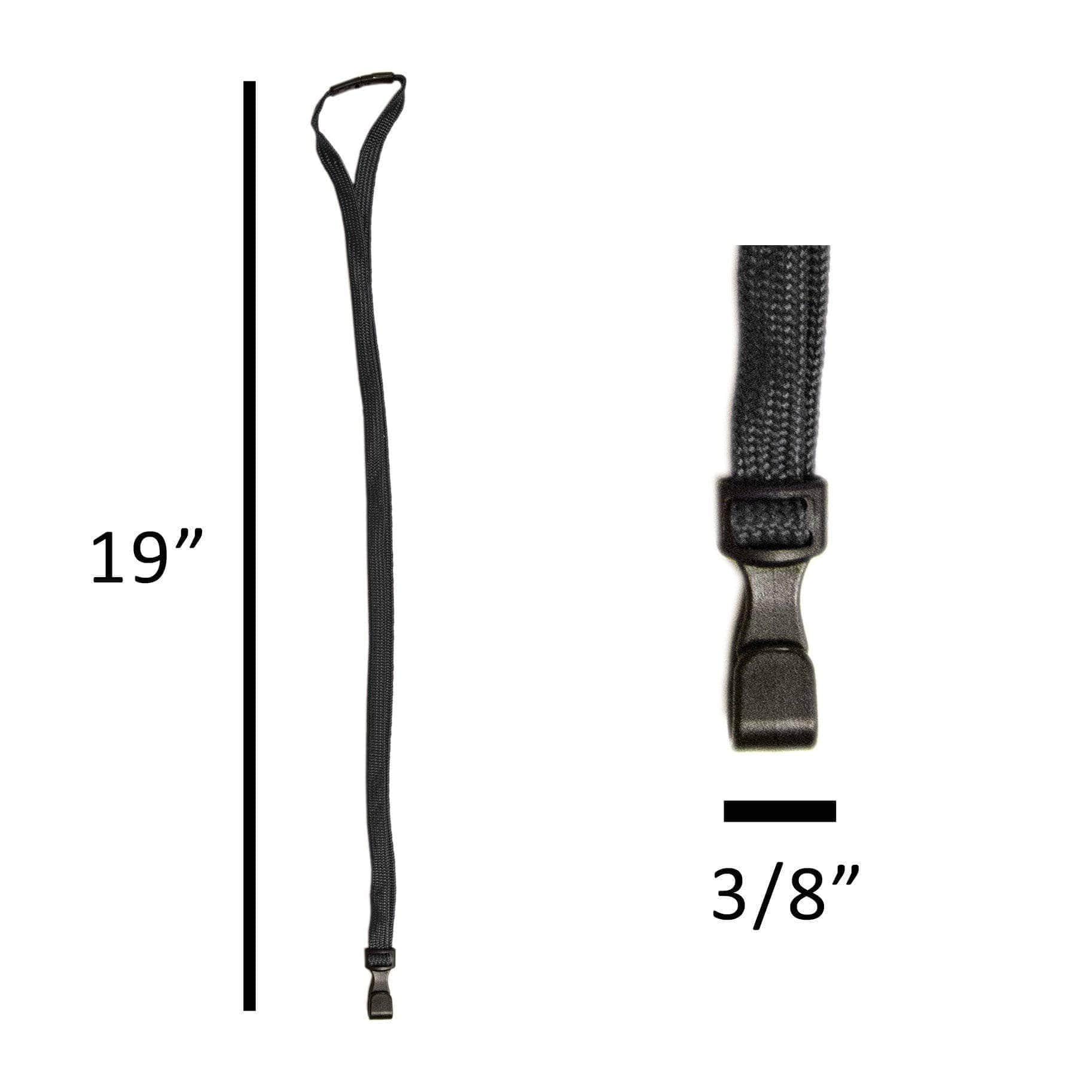 Secure Badge Holder Duolite ® Vertical 2 ID Card Holder, and Lanyard Bundle - Black - IDSH2038 - blkblk