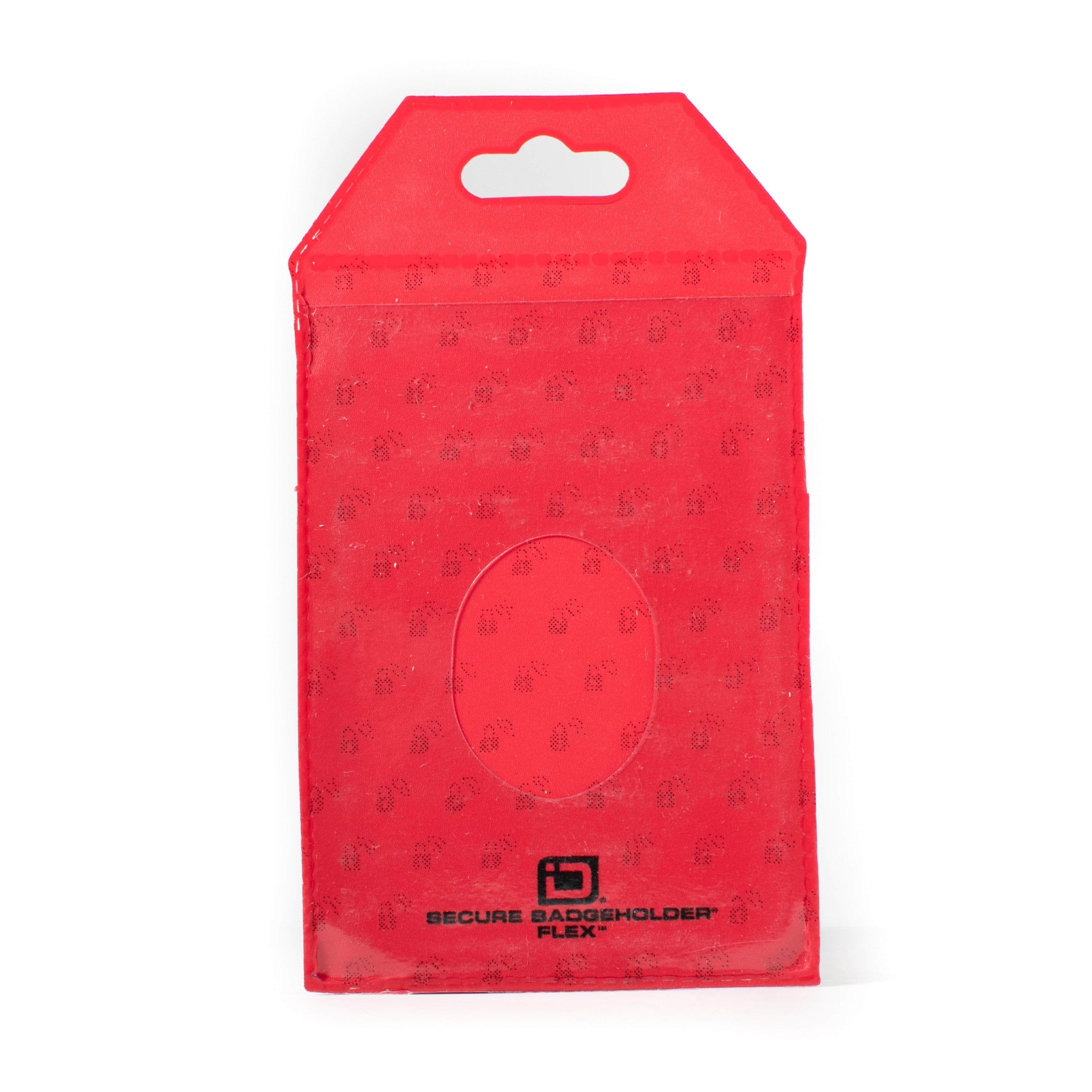 Secure Badge Holder Flex Vertical 2 ID Card Holder - Red - IDSH3004 - 001B - Red