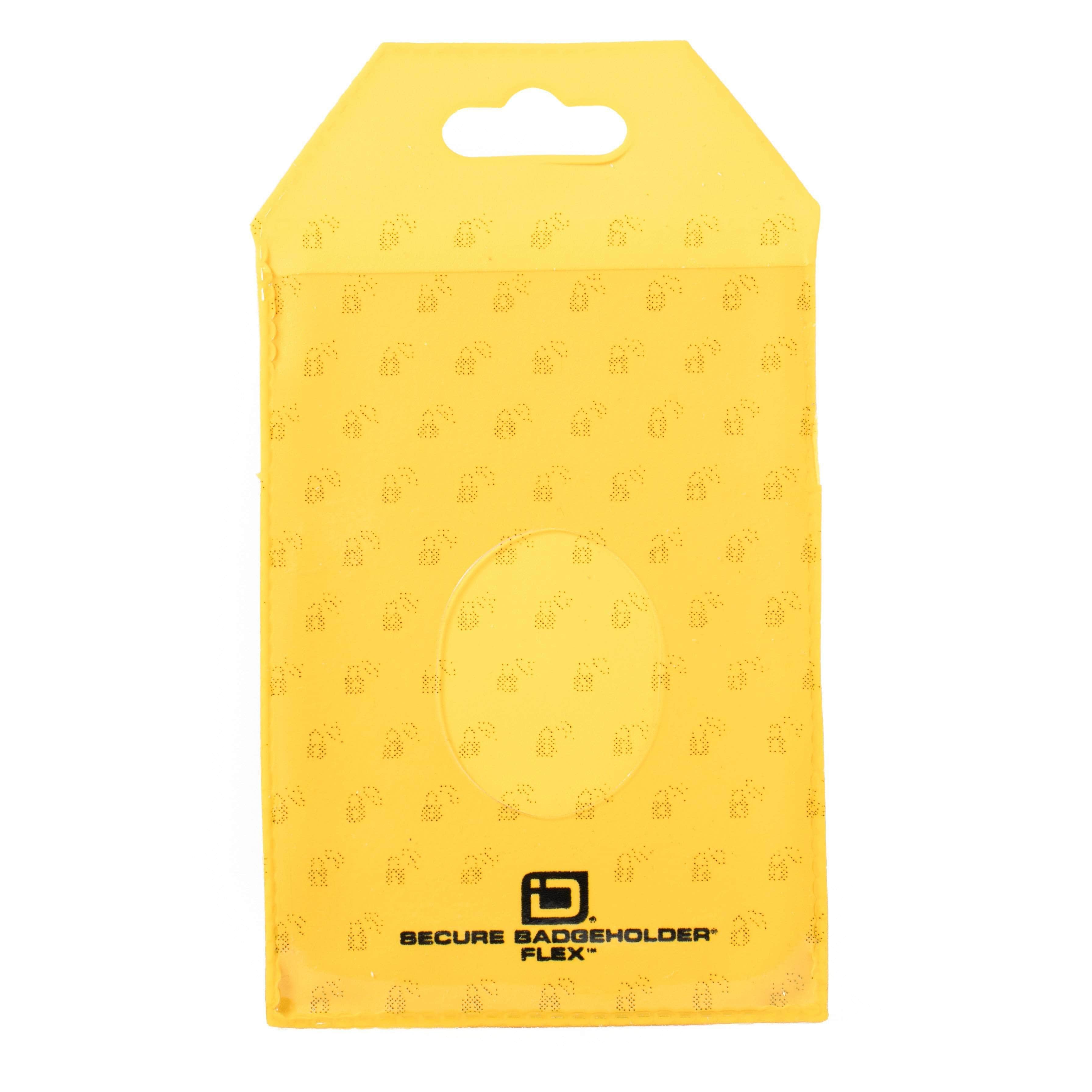 Secure Badge Holder Flex Vertical 2 ID Card Holder - Yellow - IDSH3004 - 001B - Ylw