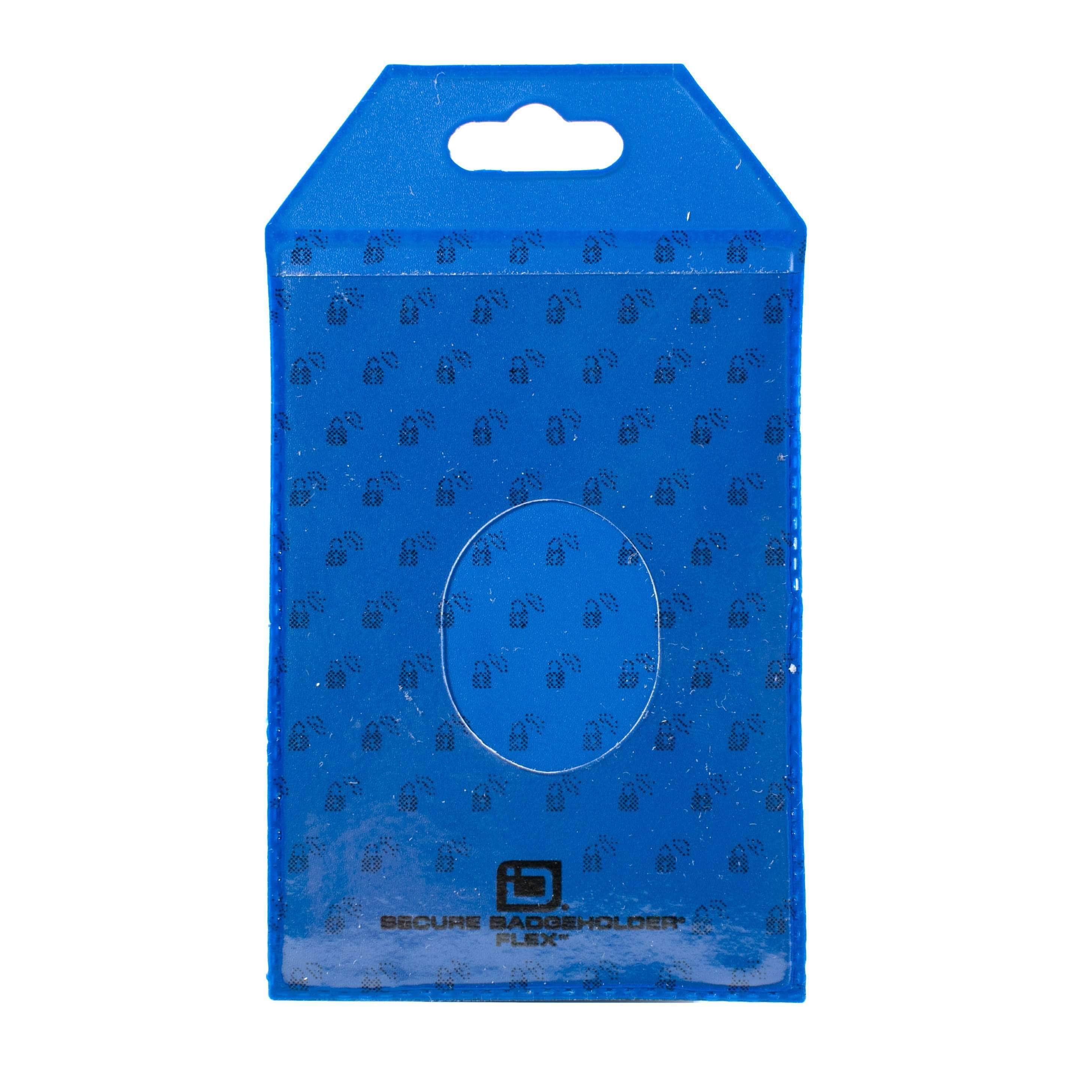Secure Badge Holder Flex Vertical 2 ID Card Holder - Blue - IDSH3004 - 001B - Blu