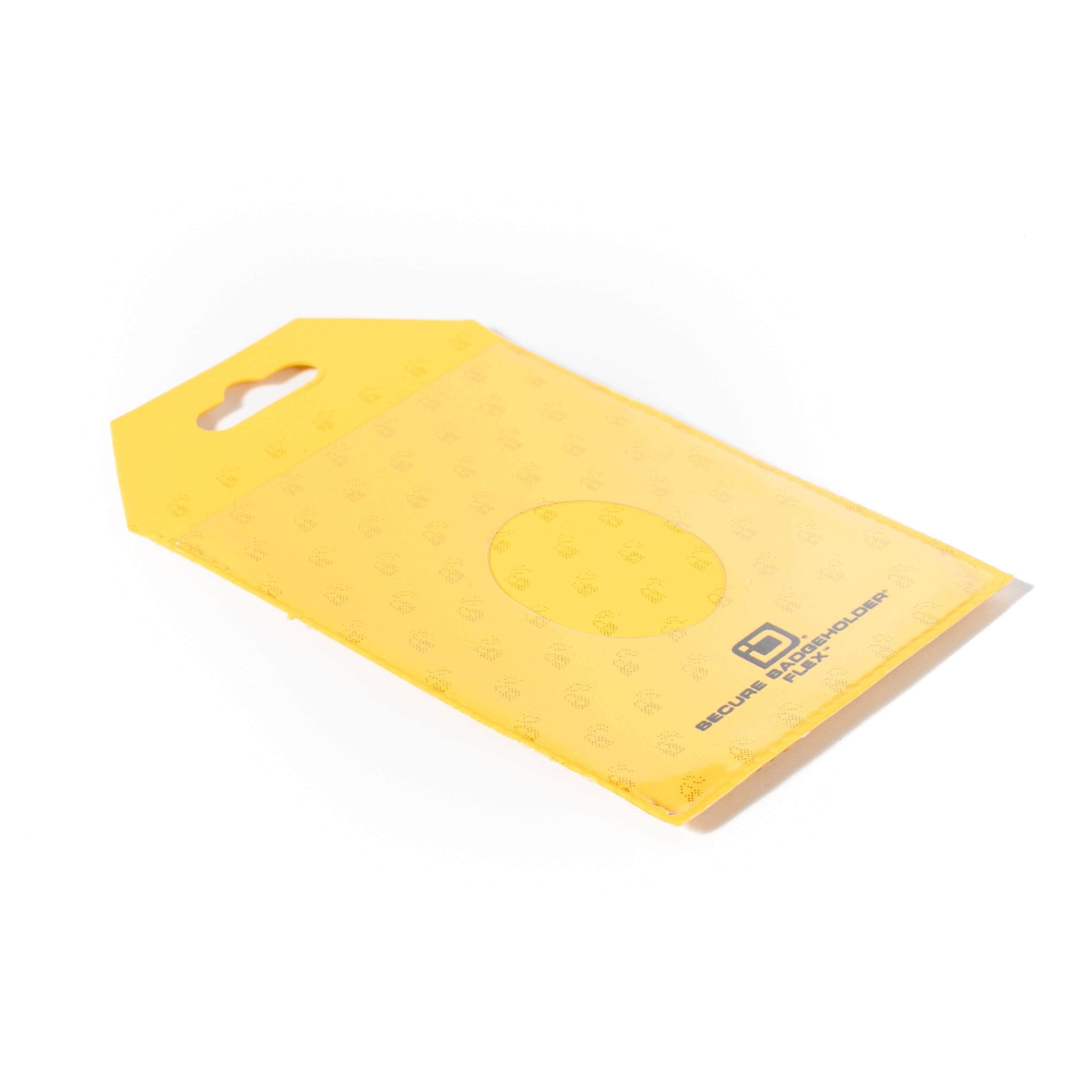 Secure Badge Holder Flex Vertical 2 ID Card Holder - Yellow - IDSH3004 - 001B - Ylw