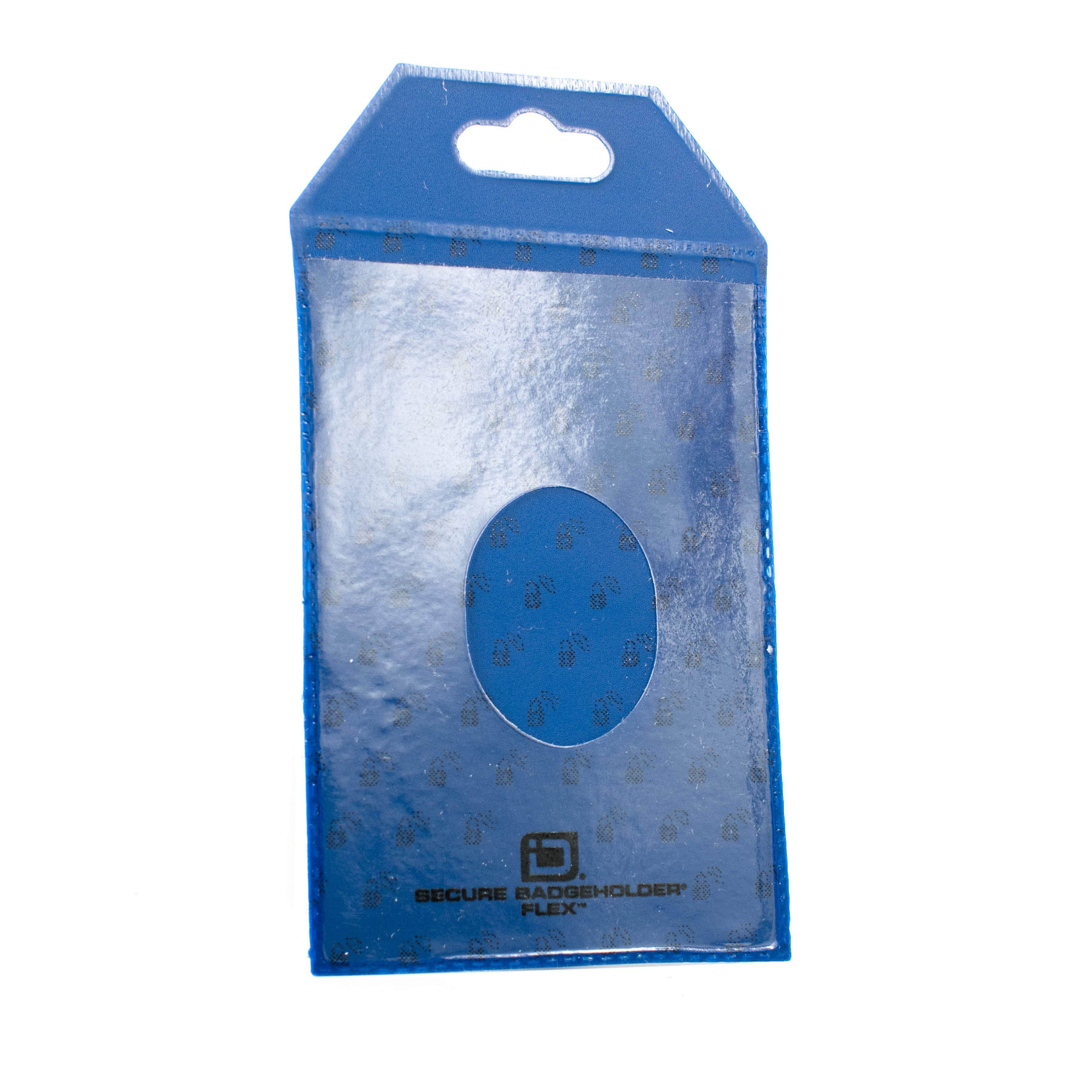 Secure Badge Holder Flex Vertical 2 ID Card Holder - Blue - IDSH3004 - 001B - Blu