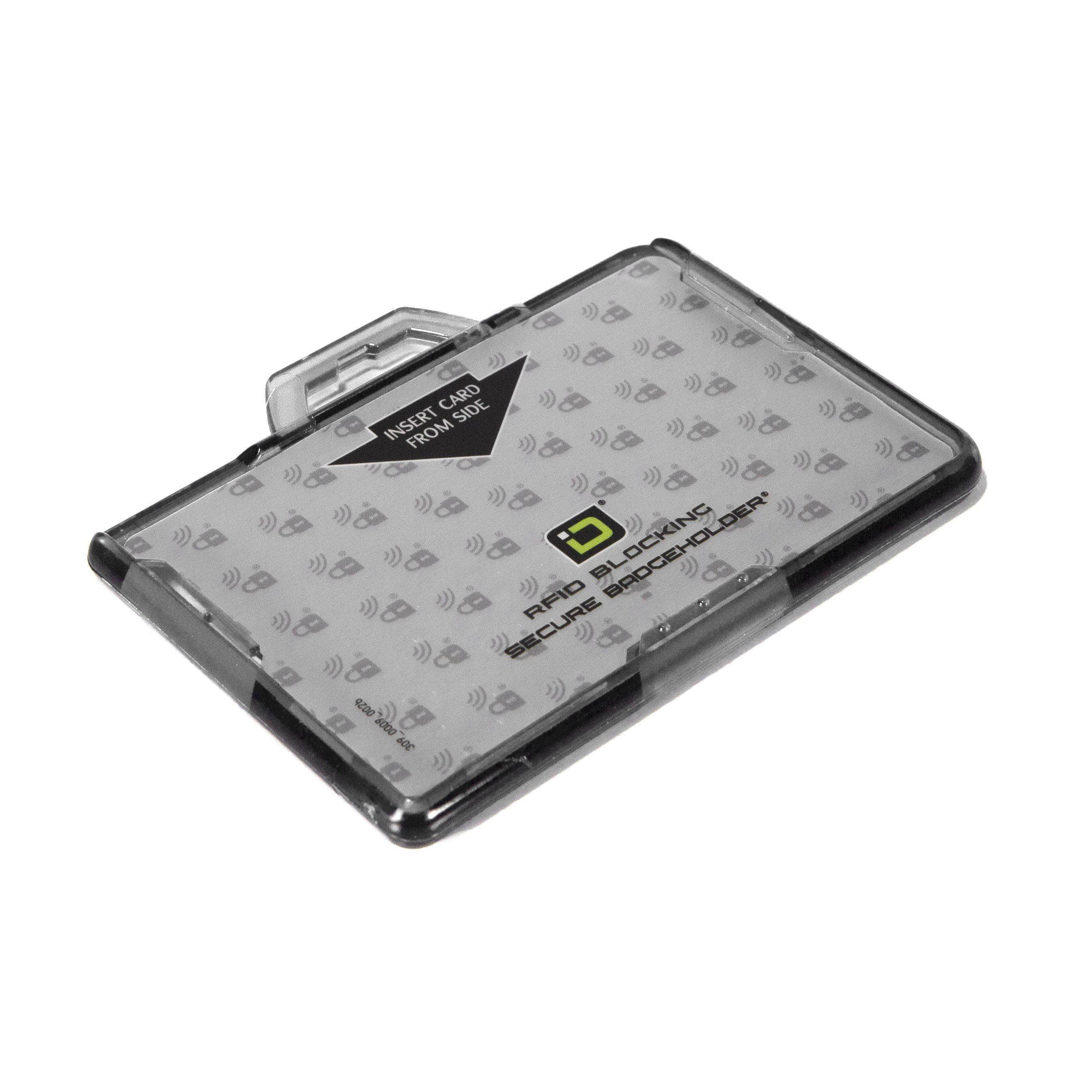 Secure Badge Holder Lite ™ Landscape 1 ID Card Holder - Clear - IDSH9001 - 002B - Clr
