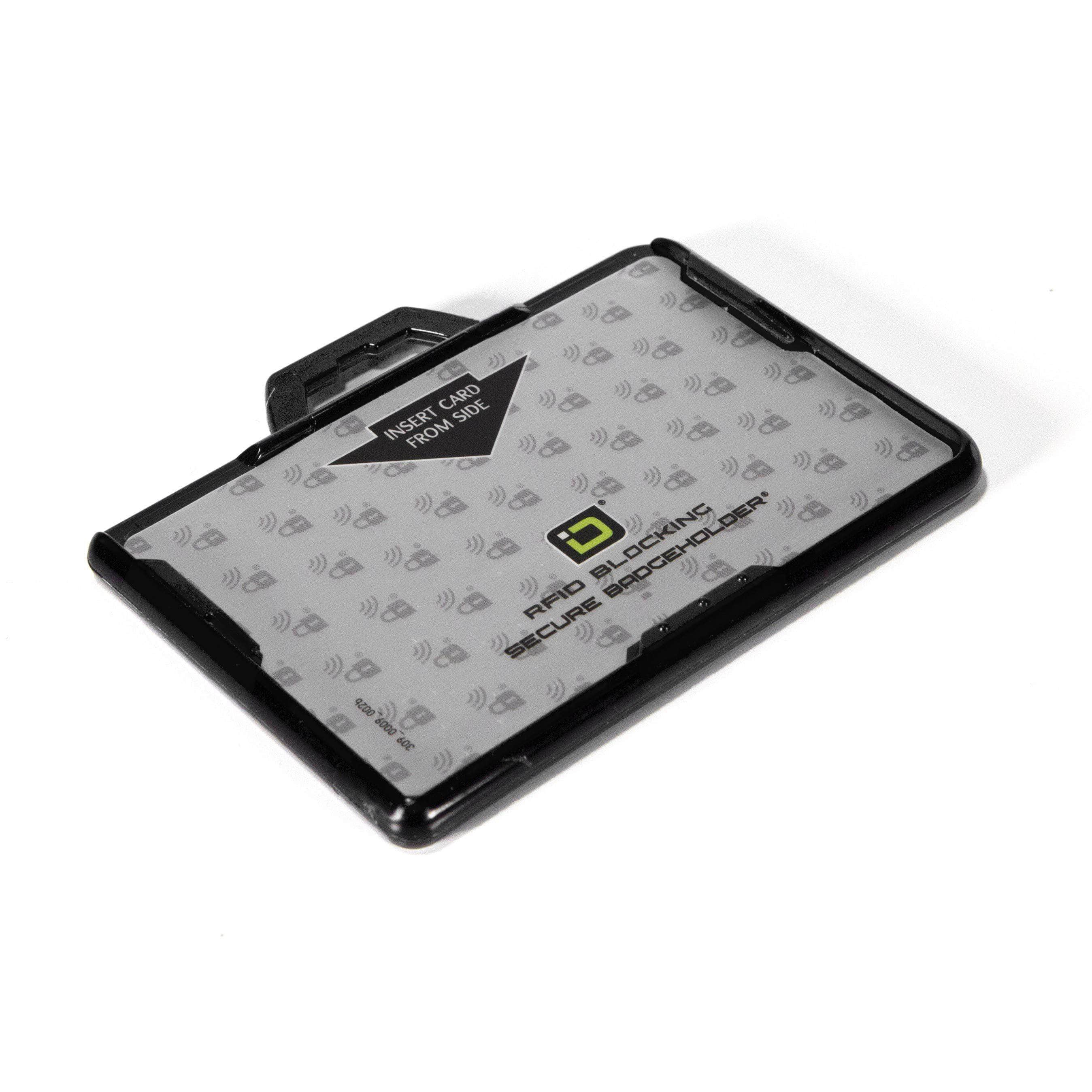 Secure Badge Holder Lite ™ Landscape 1 ID Card Holder - Black - IDSH9001 - 002B - Blk