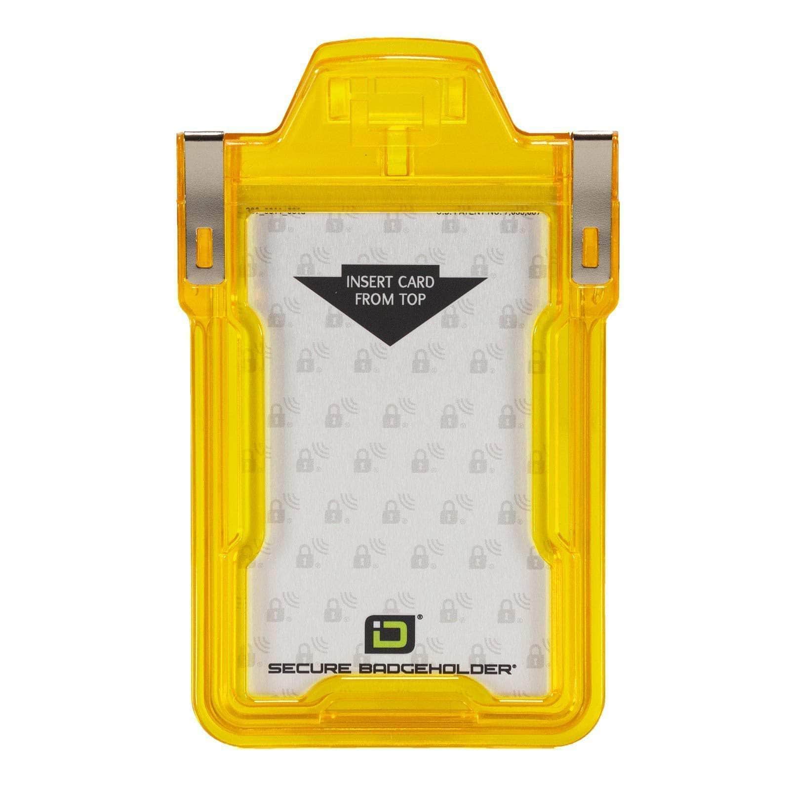 IDSH1004-yellow-squeeze-to-read-secure-badge-holder-classic-front
