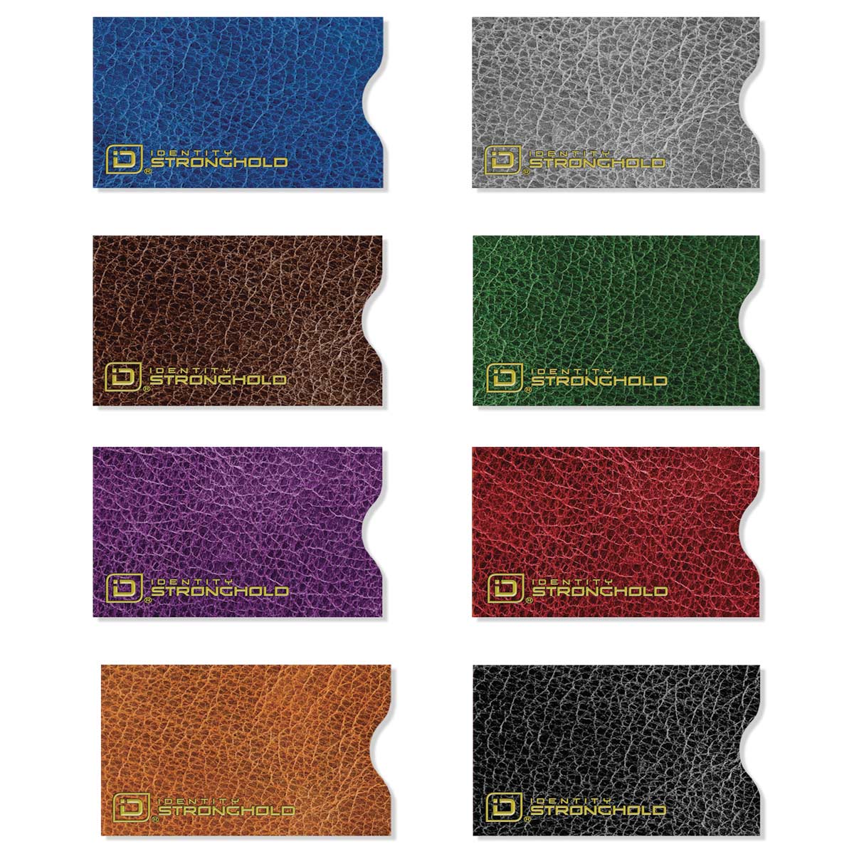 RFID Blocking Credit Card Sleeves - Leather Look 8 Pack