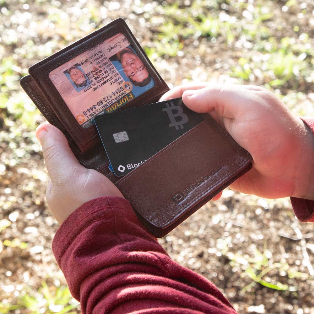 Men's RFID Wallet - High Capacity Just Cards Wallet - Brown - IDSH7019 - RumRsn