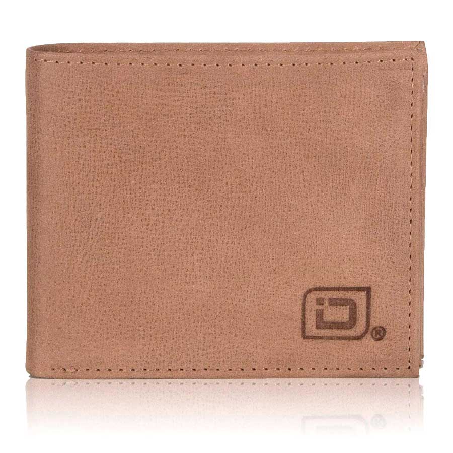 Mens RFID 10 Slot Bifold Wallet with ID Window - Sand Stone - IDSH7005 - sndstn